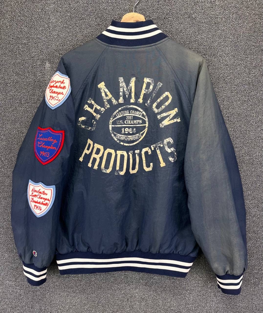 Vintage Champion Rare Patchwork Trashed Varsity Jacket