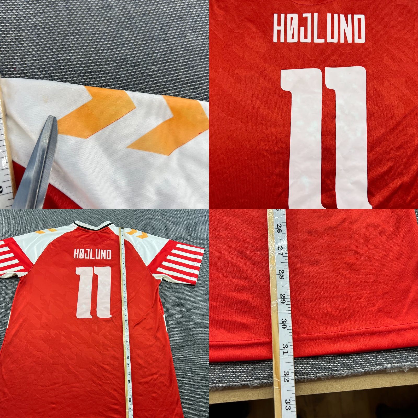 Hummel Denmark 2023 2024 Home Rasmus Højlund Hummel Shirt Mens 2XL Red Football Jersey Shirt Size US XXL / EU 58 / 5 - 8 Thumbnail