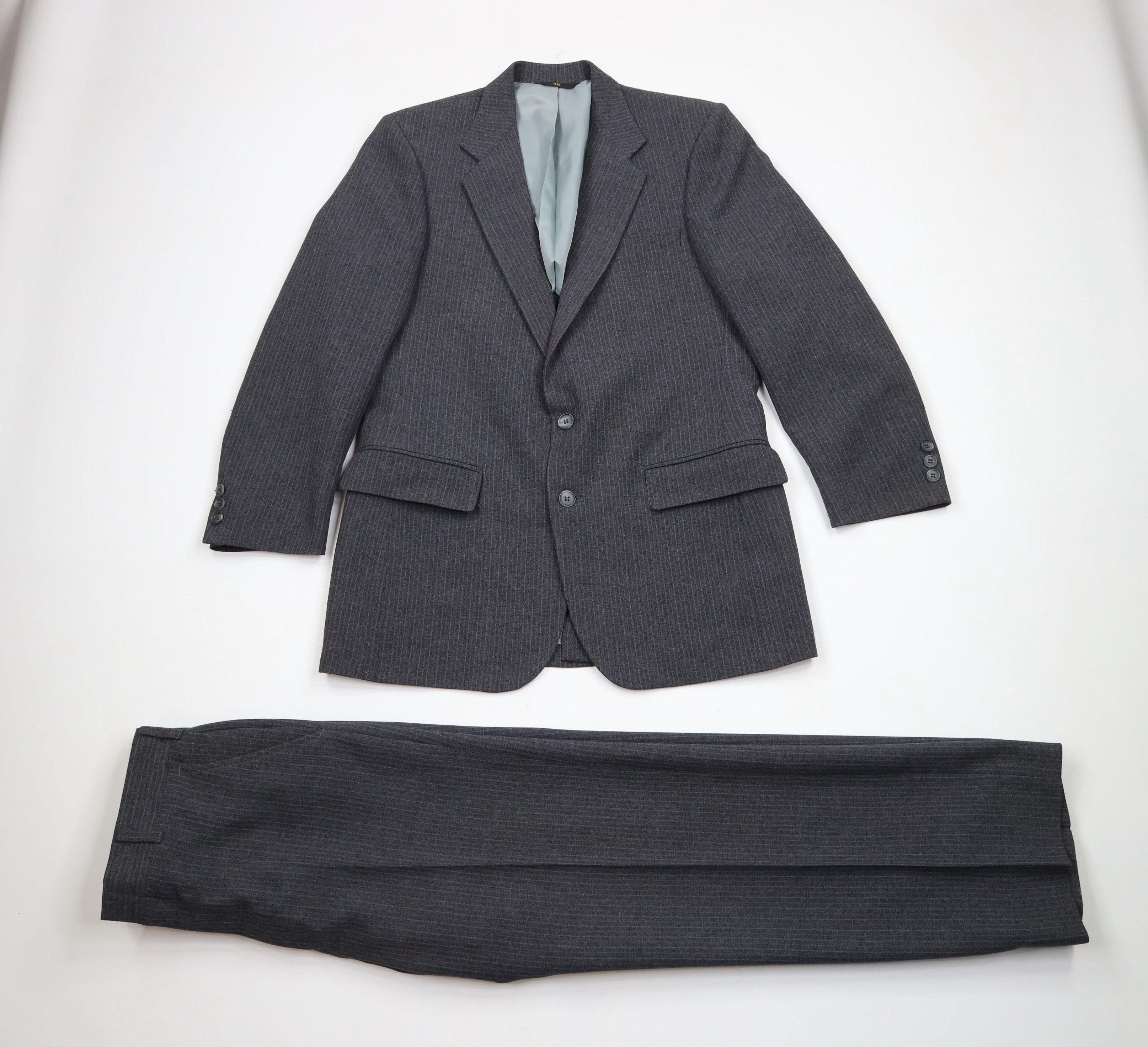 Vintage 70s Streetwear Wool Striped 2 Piece Wedding Suit