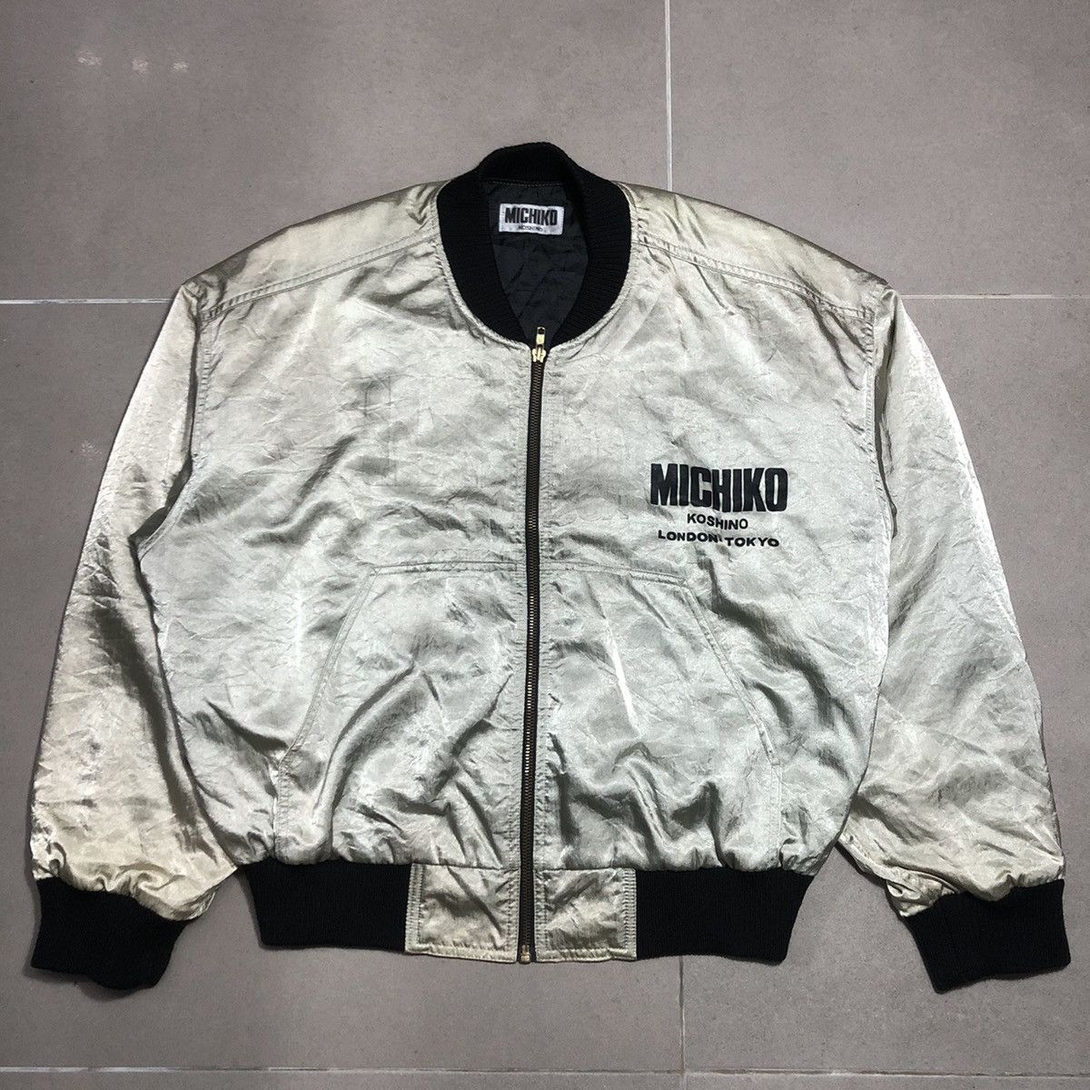 Michiko Koshino × Michiko Koshino London Vtg Michiko Koshino London Spell-Out Bomber Jaket Size US M / EU 48-50 / 2 - 2 Thumbnail