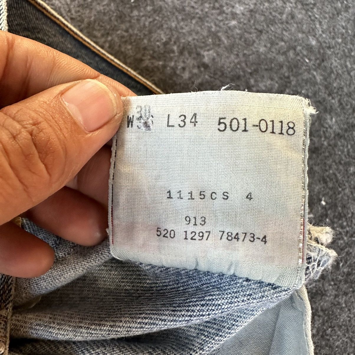Levi's Vtg 90s Levis 501 Made in Usa Denim 29x35 D569 Size US 29 - 20 Thumbnail