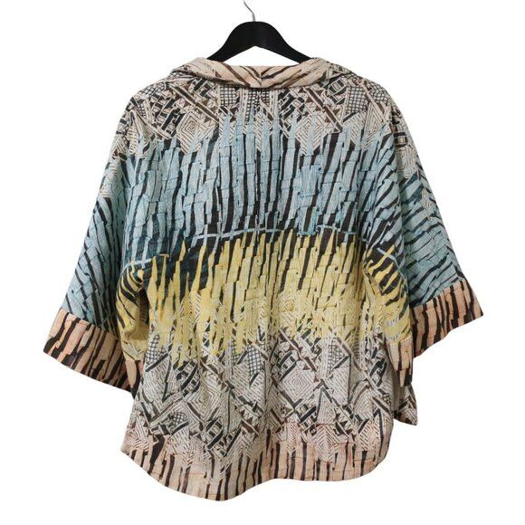 Zara Zara Basic Open-Front Cotton Printed Kimono-Style Jacket Size S / US 4 / IT 40 - 3 Thumbnail