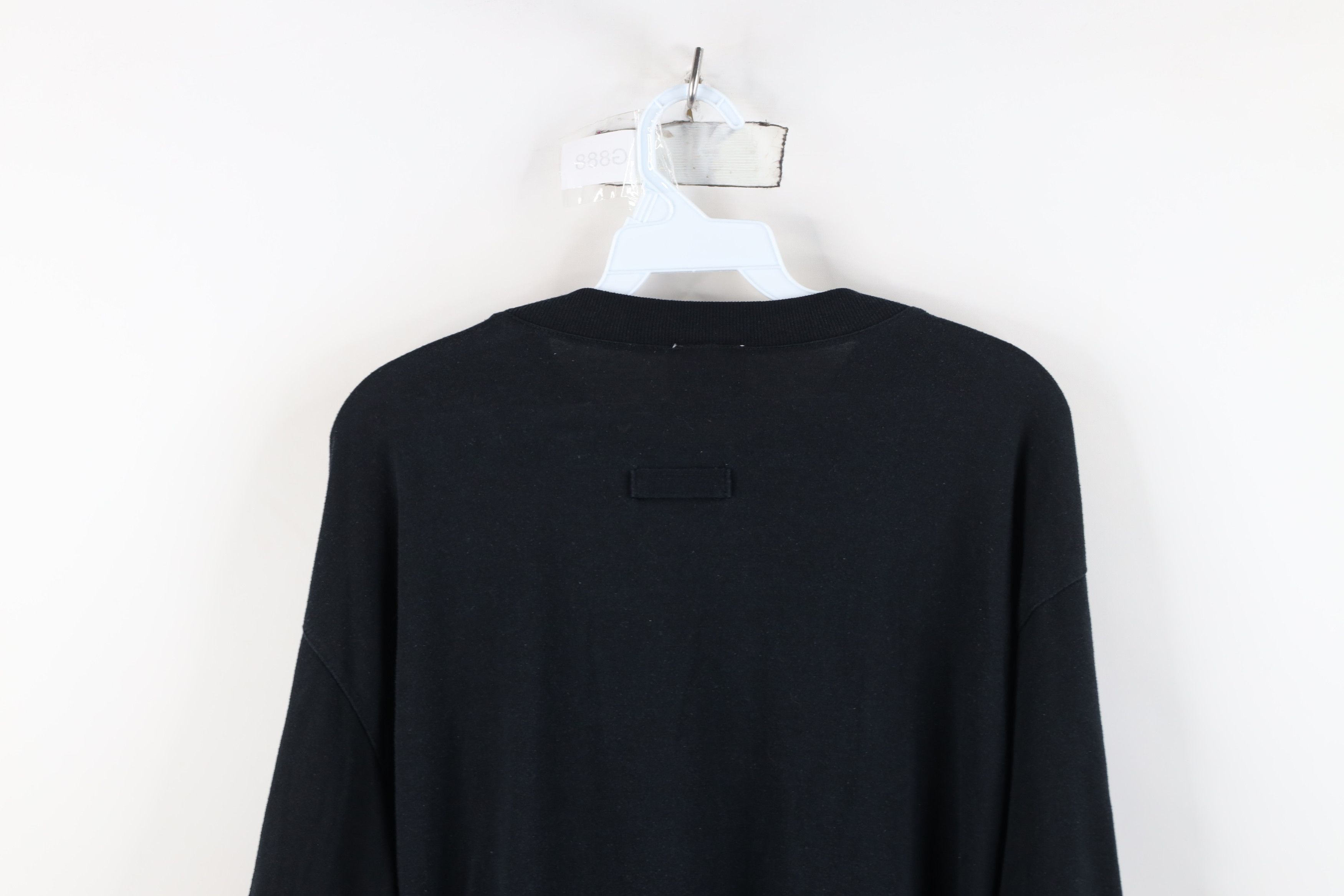 Vintage Vintage 90s Streetwear Blank Knit Big Pocket T-Shirt Black Size L / US 10 / IT 46 - 12 Thumbnail