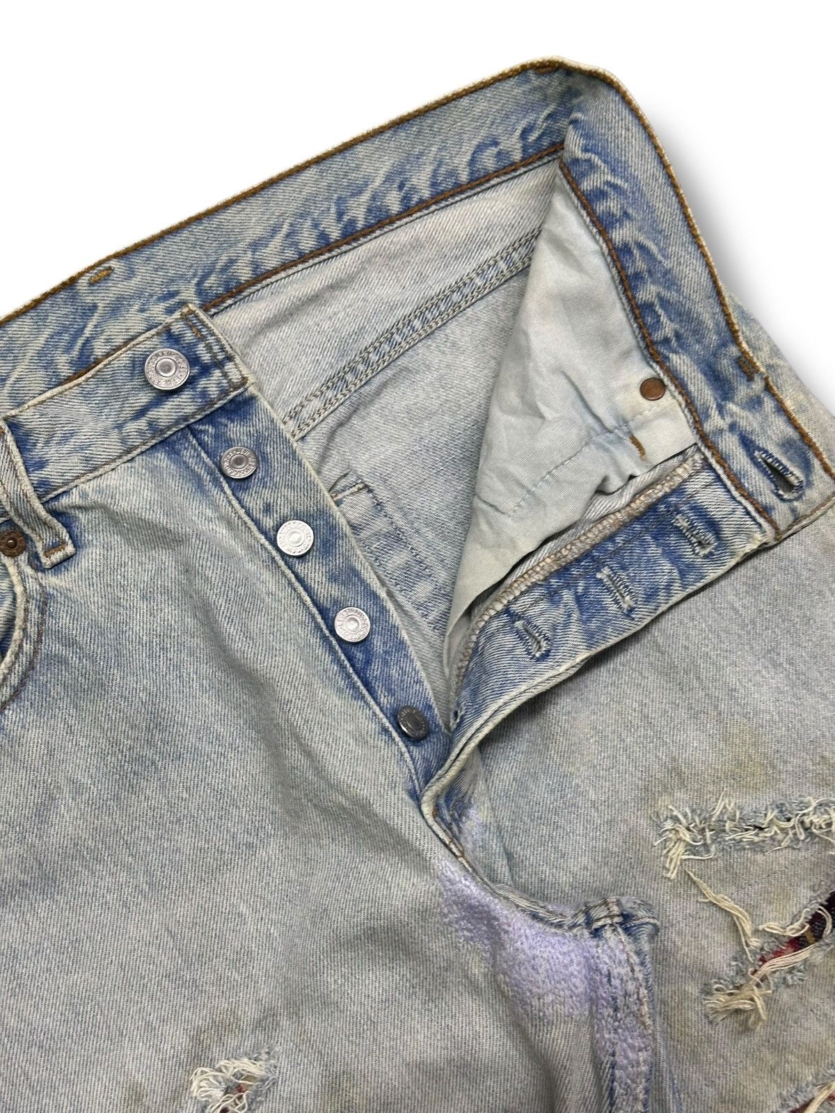 Levi's Vintage Levi’s 501 Straight Distressed Ripped Jeans & Faded Size US 31 - 10 Thumbnail
