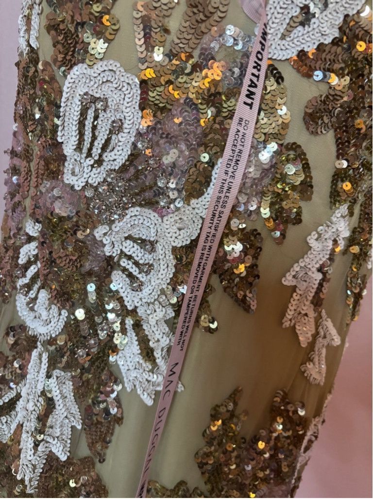 Mac Duggal Women's Mac Duggal Gold & White Sequin Dress Size 14 Size XL / US 12-14 / IT 48-50 - 5 Thumbnail