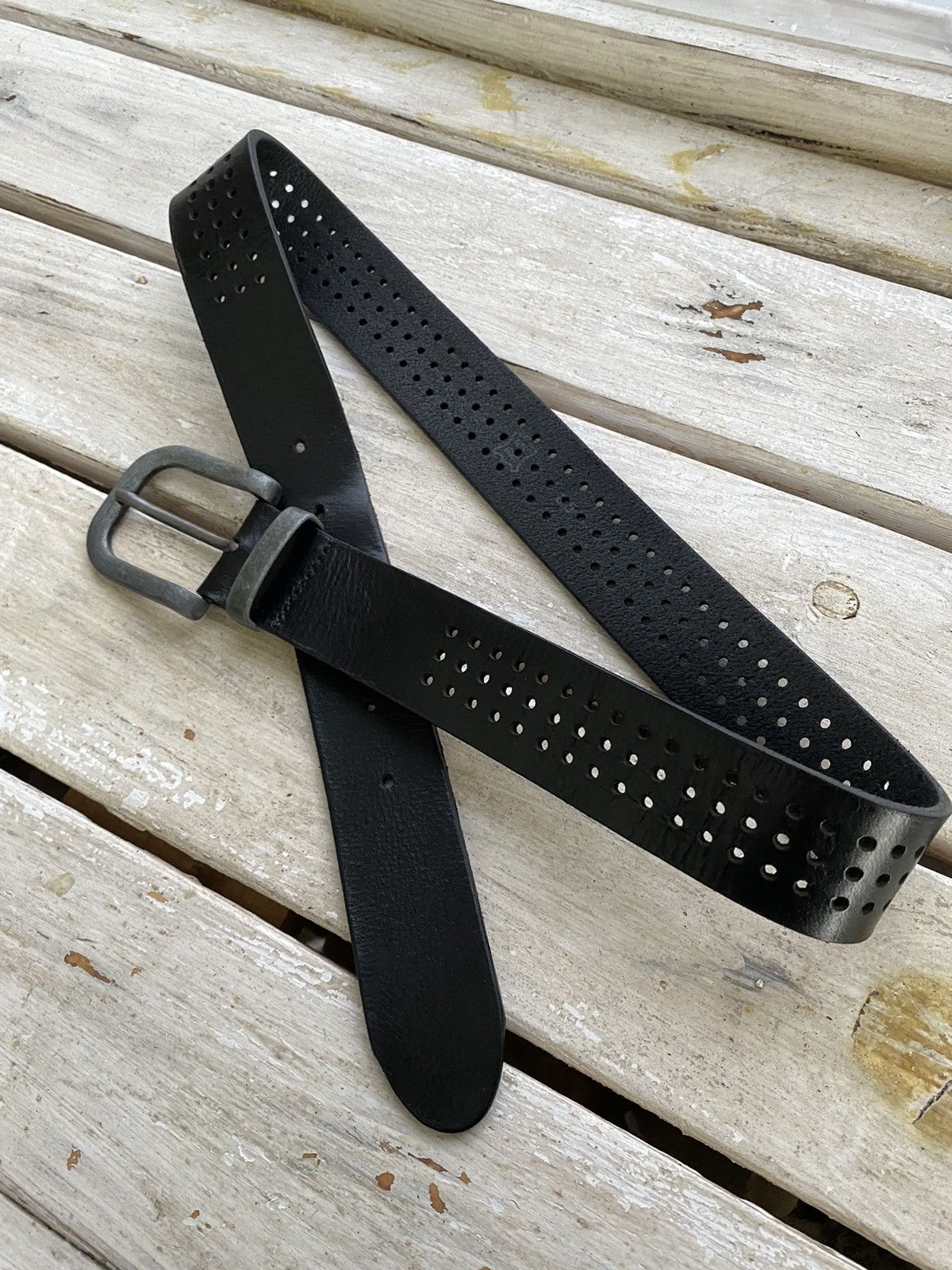 Hysteric Glamour × Leather × Vintage Vintage Leather Belt Y2K multi holes Punk Metal Avant Garde Size ONE SIZE - 1 Thumbnail