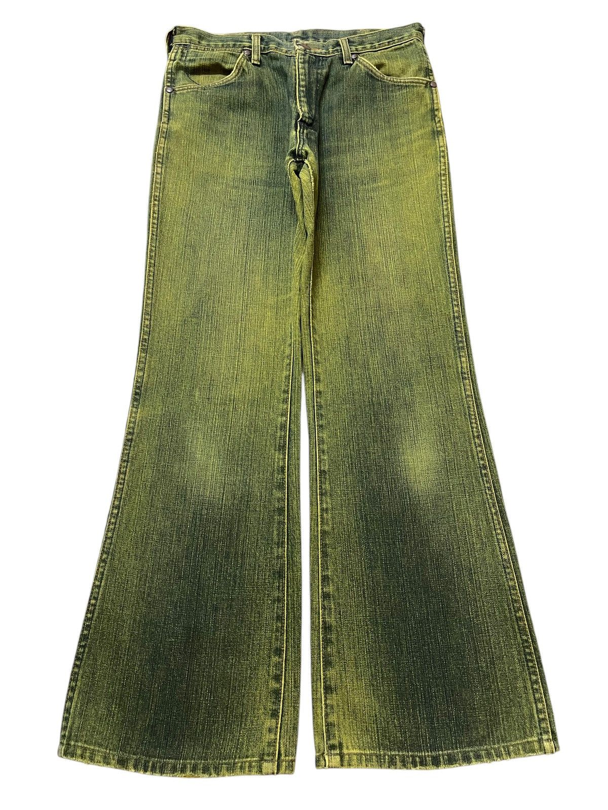 Vintage Wrangler Greenish Yellow Washed Bootcut Wide Leg