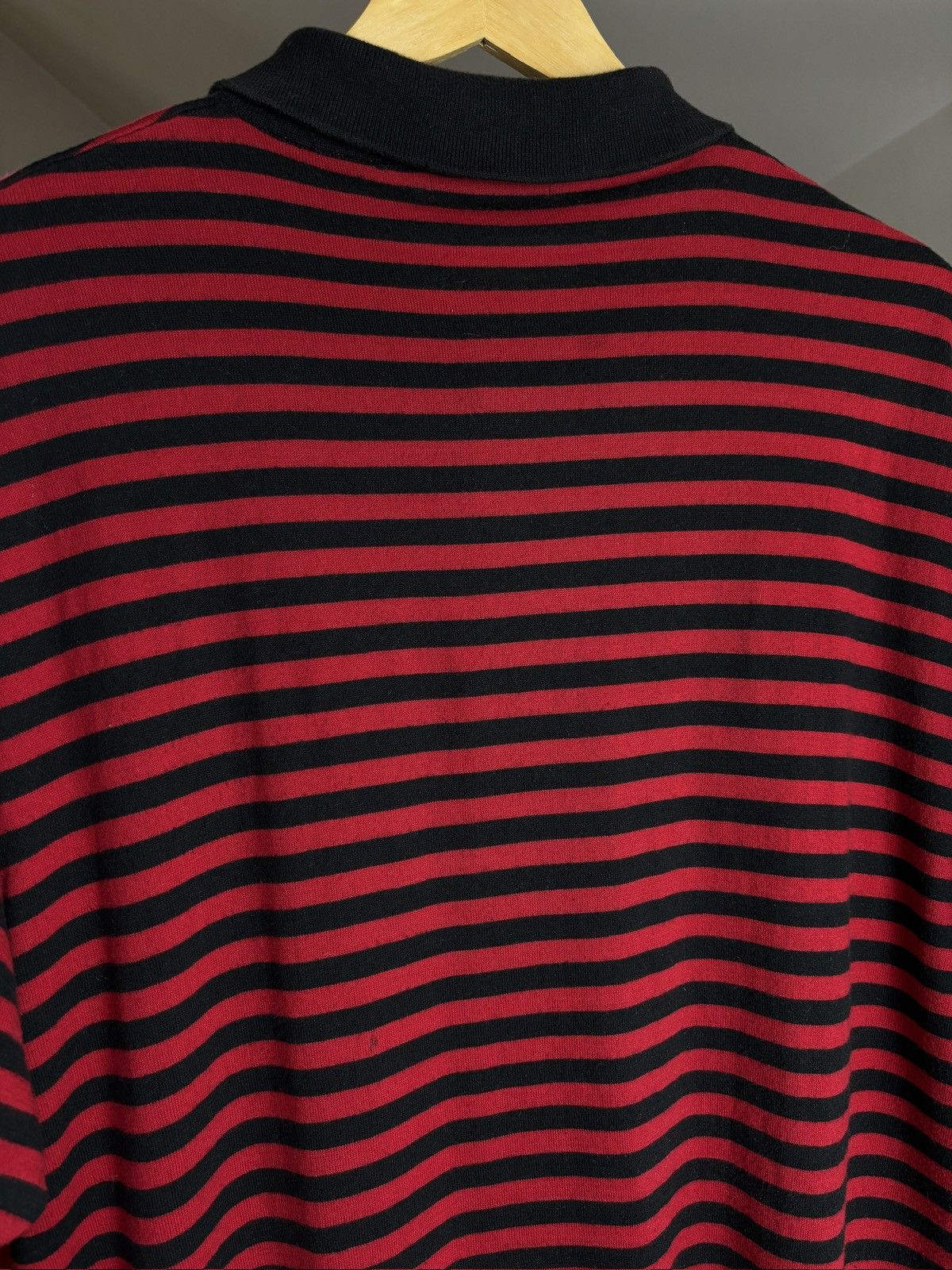Supreme Supreme Knitted Polo Striped Red Black Kurt Cobain Vibe Size US XL / EU 56 / 4 - 5 Thumbnail