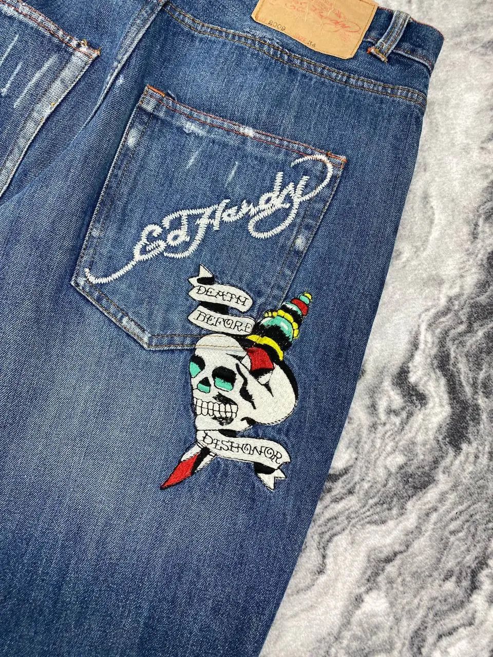 Ed Hardy Vintage Ed Hardy by Christian Audigier Denim Jeans Big Logo Size US 34 / EU 50 - 7 Thumbnail