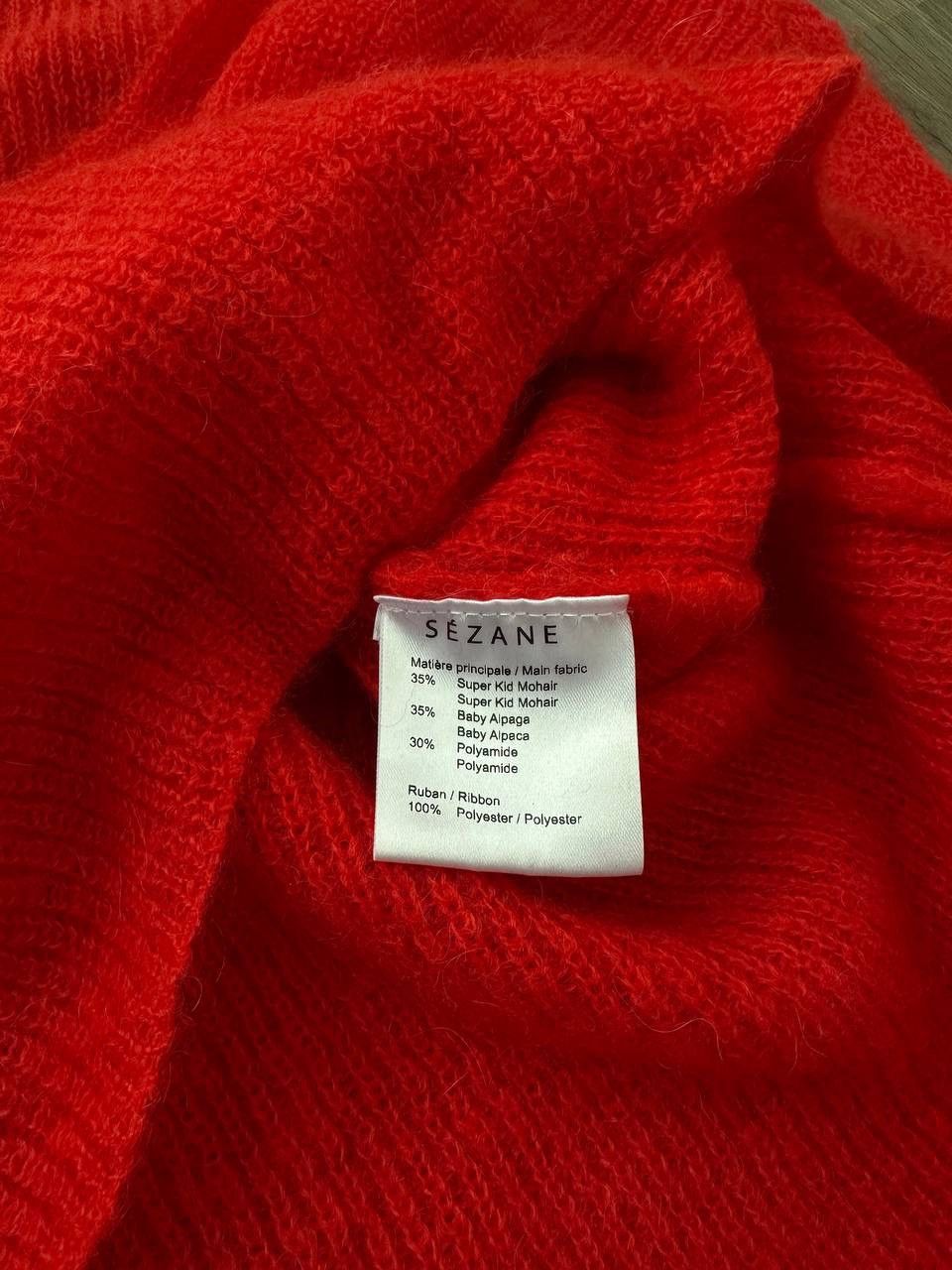Sezane × Vintage Vintage Sezane Cardigan Gaspard Super Kid Mohair Red Sweater Size S / US 4 / IT 40 - 11 Thumbnail