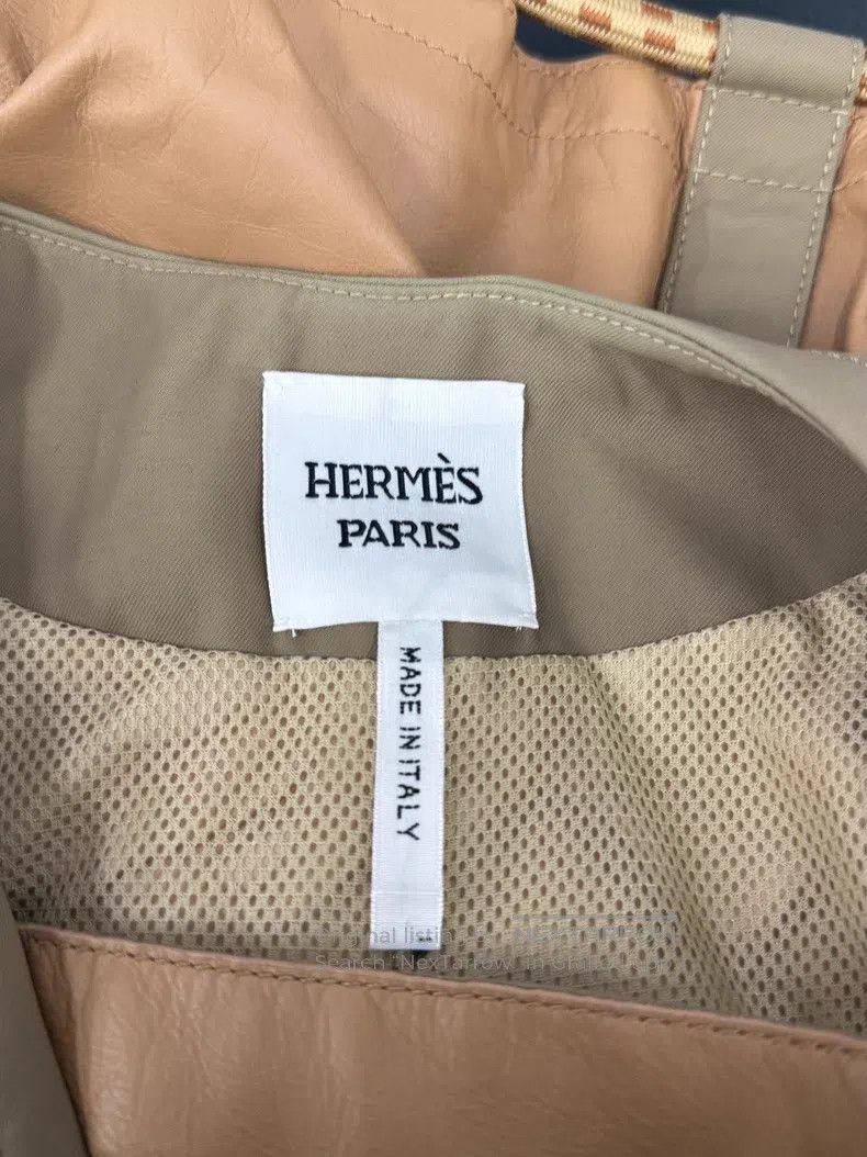Hermes Hermes Brown short color-blocked leather coat Size XS / US 0-2 / IT 36-38 - 4 Thumbnail