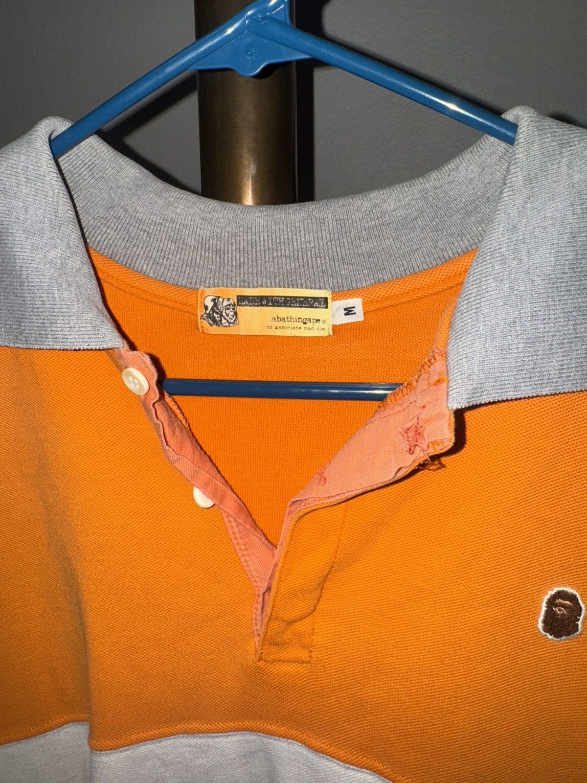 Bape Orange/Grey/White Bape Polo shirt Size US M / EU 48-50 / 2 - 3 Thumbnail
