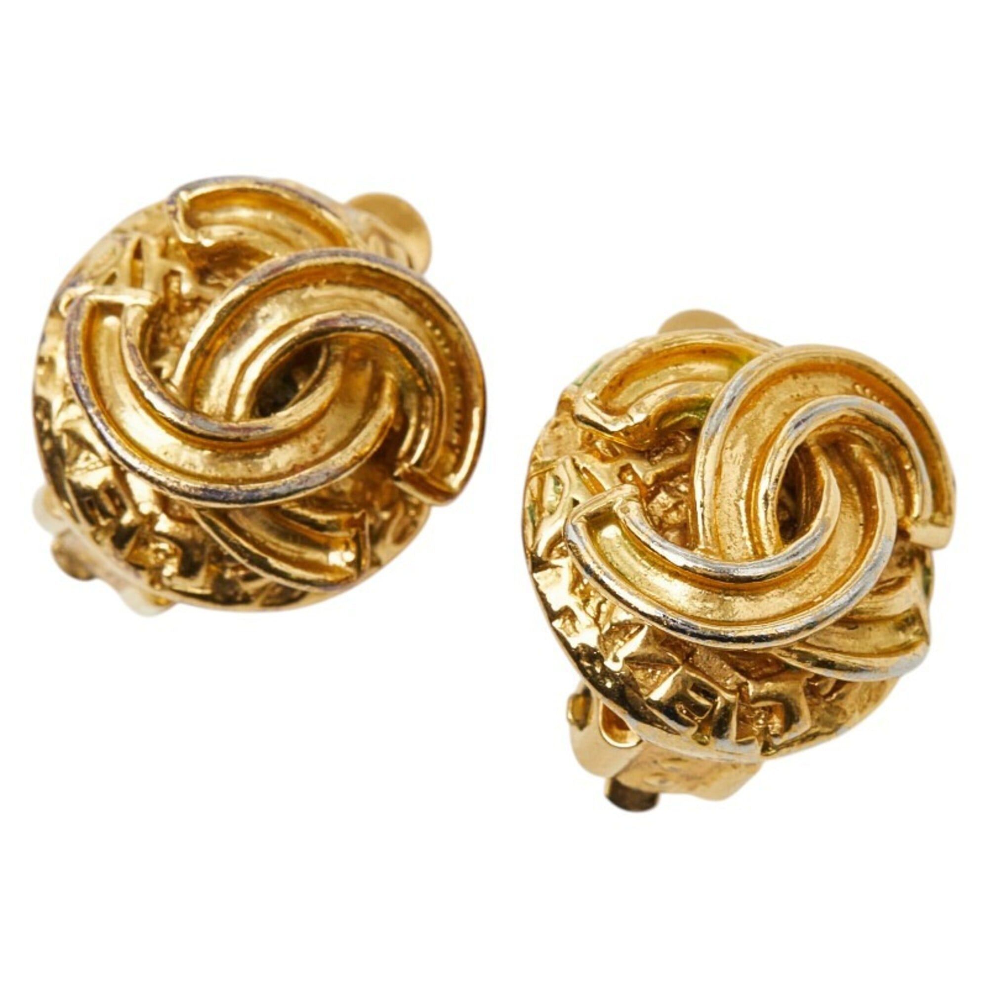 Chanel Chanel Vintage Coco Mark Earrings, Gold Plated, Women's CHANEL Size ONE SIZE - 1 Thumbnail