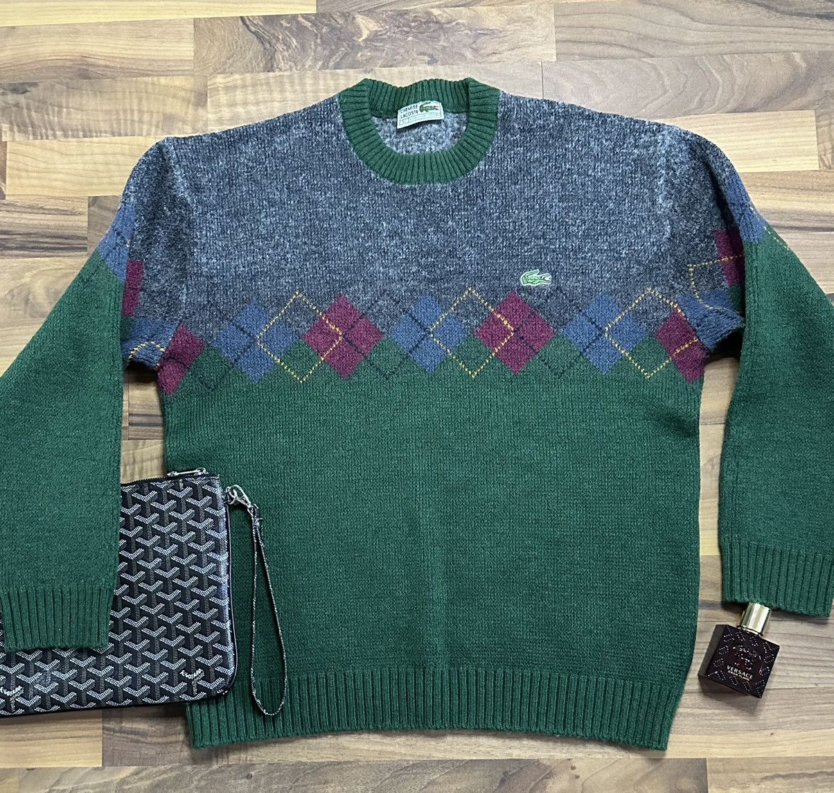 Lacoste Lacoste Vintage Argyle Sweater XL | Old Money Y2K Size US S / EU 44-46 / 1 - 2 Thumbnail