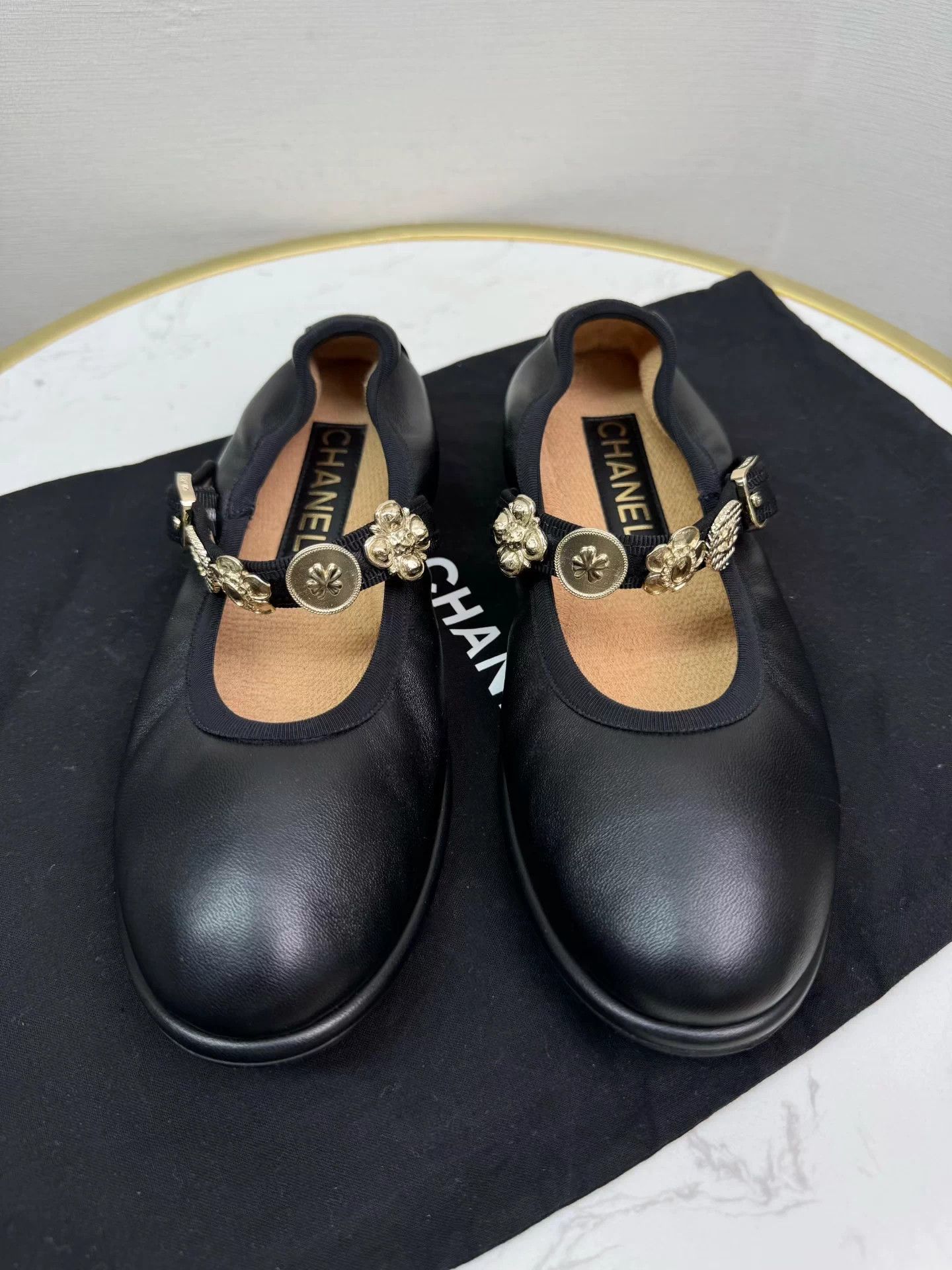 Chanel Chanel Camellia Coin Mary Janes Lambskin Like New 37.5 Size US 6.5 / IT 36.5 - 1 Thumbnail