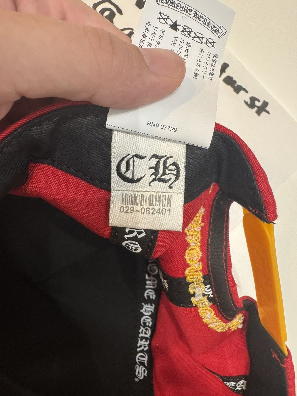 Chrome Hearts Chrome Hearts “CH” 5 Panel Hat Red/Yellow Size ONE SIZE - 5 Thumbnail