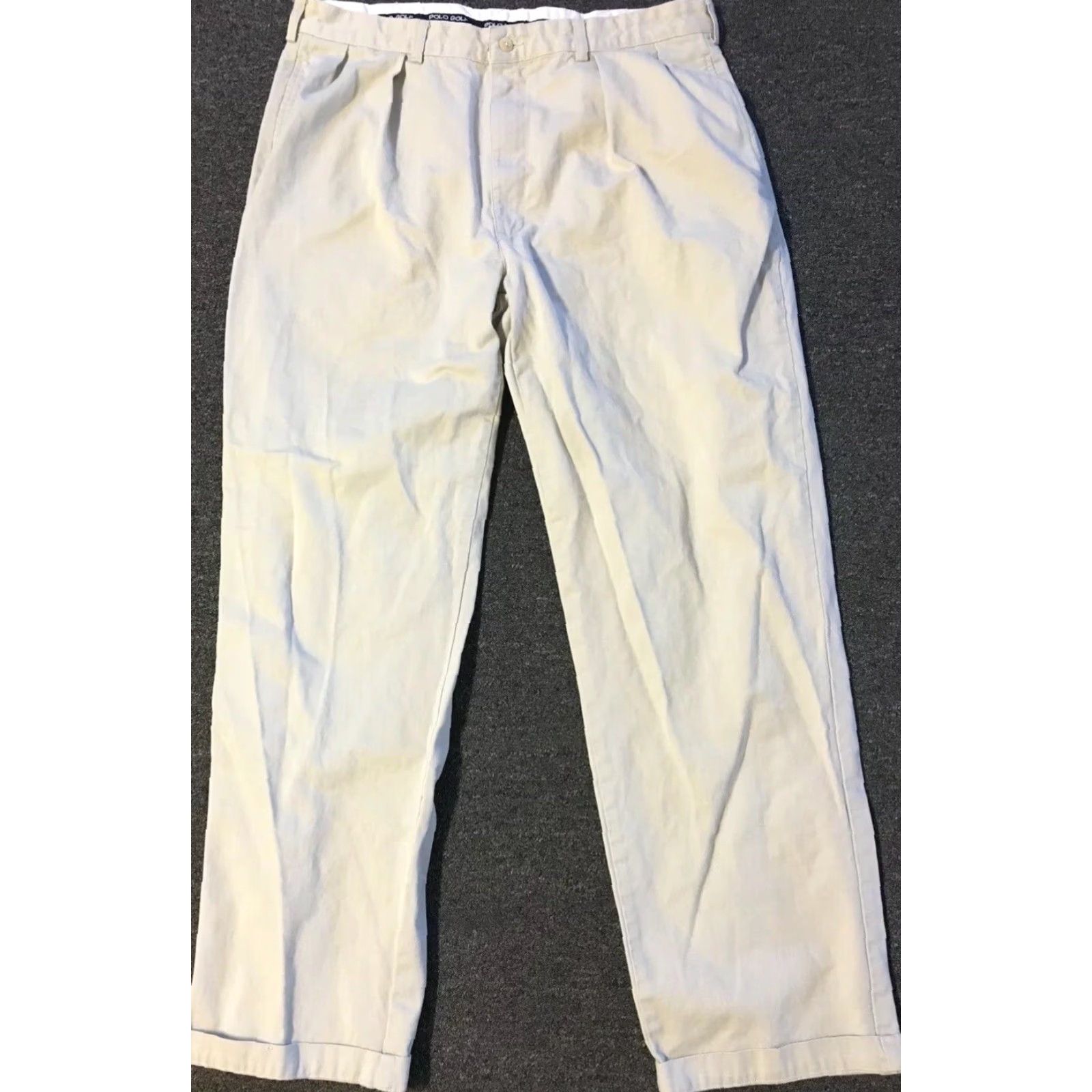 Polo Ralph Lauren VINTAGE Polo Ralph Lauren Golf Pants Chino 36/34 Cuffed Men Beige 90s Nautical Sailing USA Size US M / EU 48-50 / 2 - 3 Thumbnail