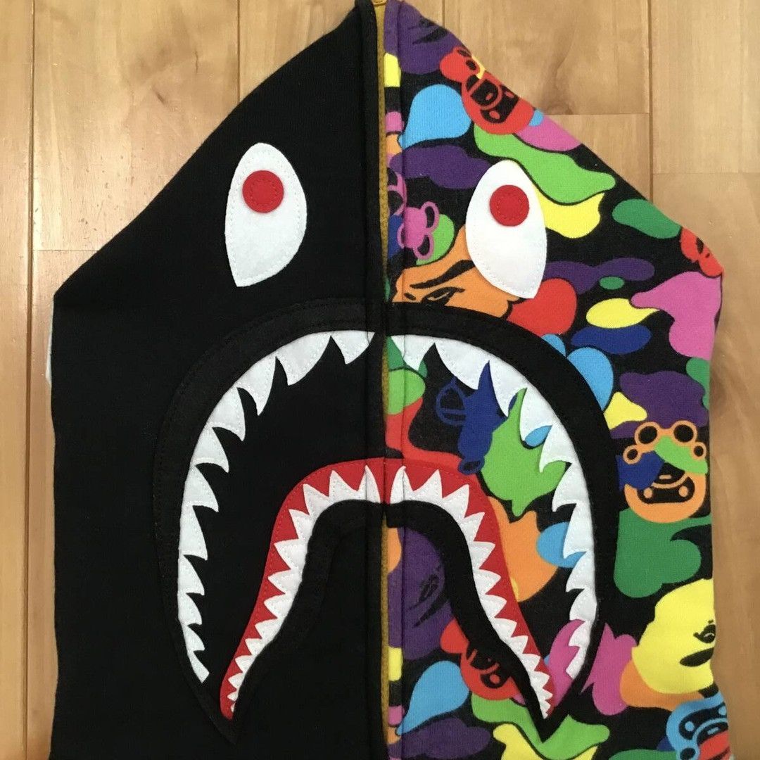 Bape BAPE Milo Multi camo Shark Full Zip Hoodie a bathing ape Size US XL / EU 56 / 4 - 3 Thumbnail