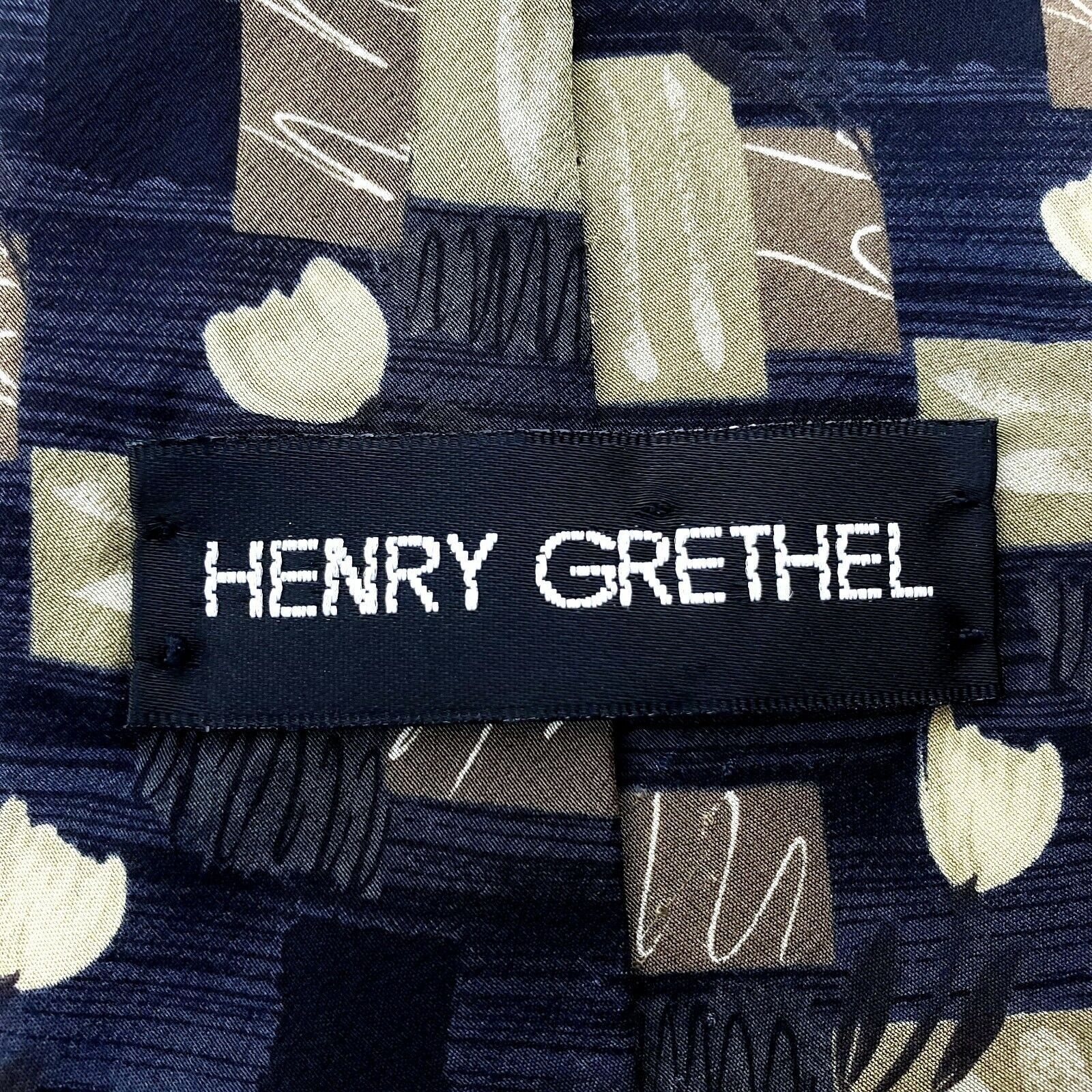 Henry Grethel Henry Grethel Blue Print Silk Tie Short Size ONE SIZE - 3 Thumbnail