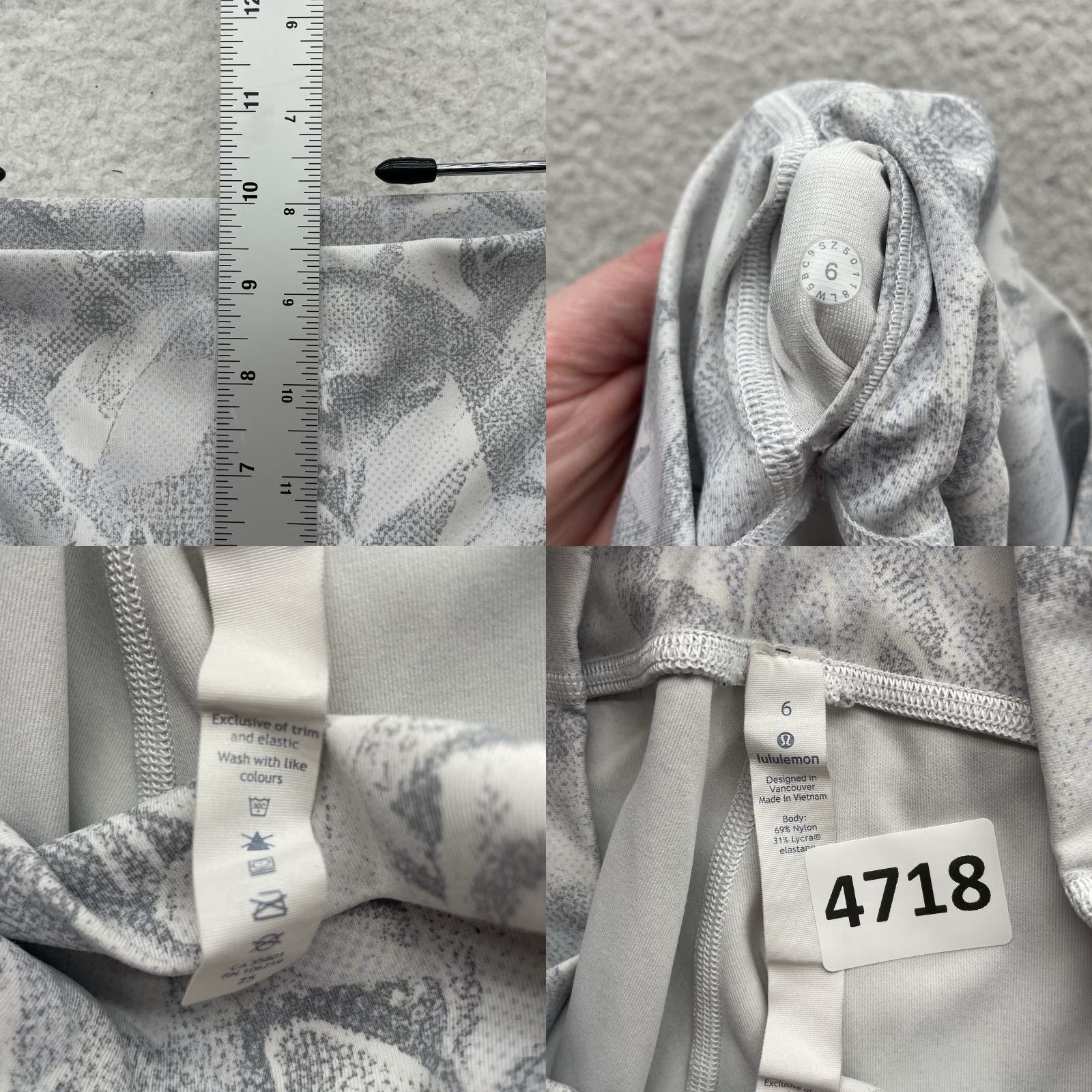 Lululemon Lululemon Wunder Under Leggings 6 28" High Rise Jasmine White Luxtreme Women Regular Inseam 28in White Geometric AA Size 28" / US 6 / IT 42 - 8 Thumbnail