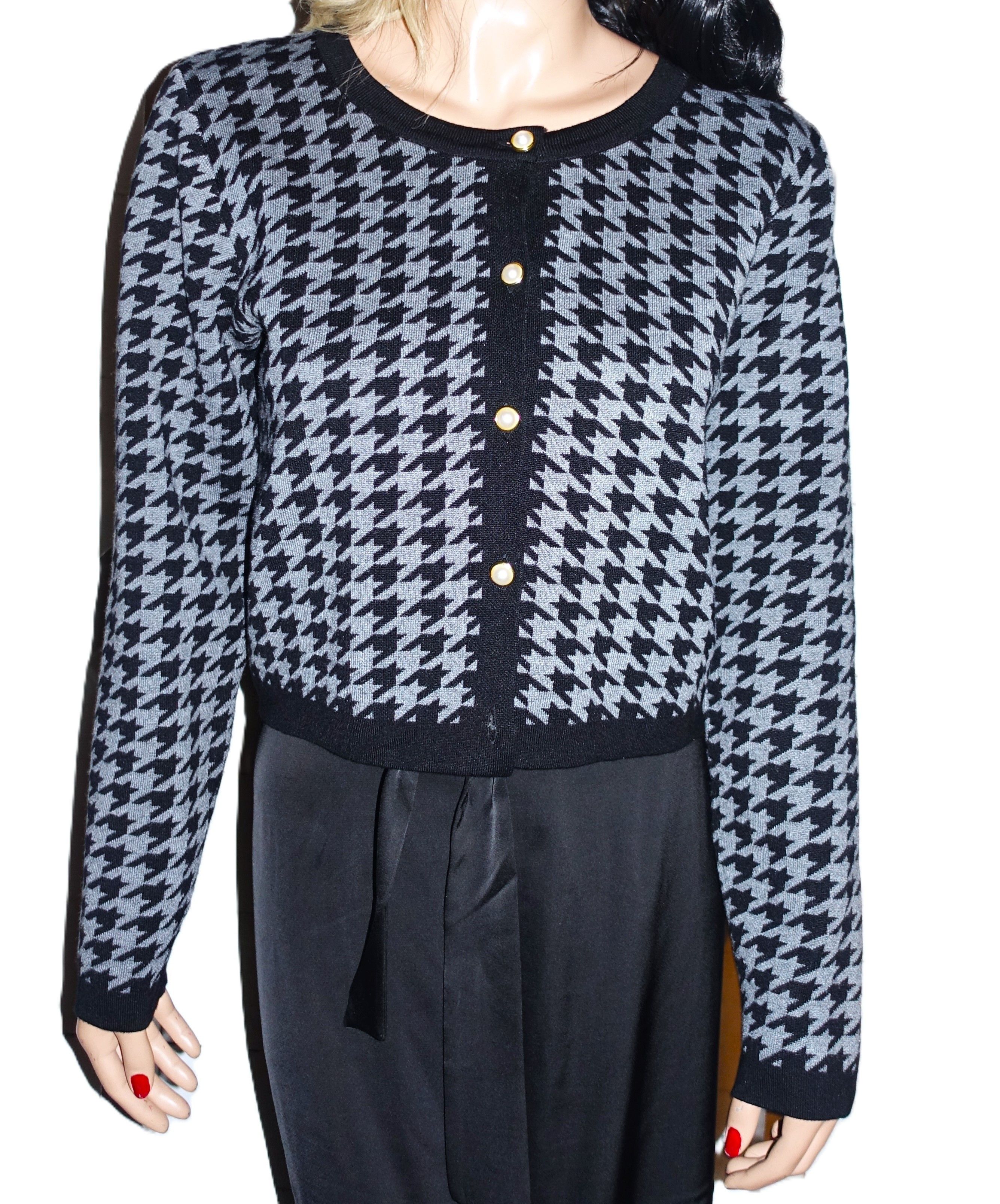 Other Taylor Black Gray Cardigan Sweater L Size L / US 10 / IT 46 - 1 Thumbnail