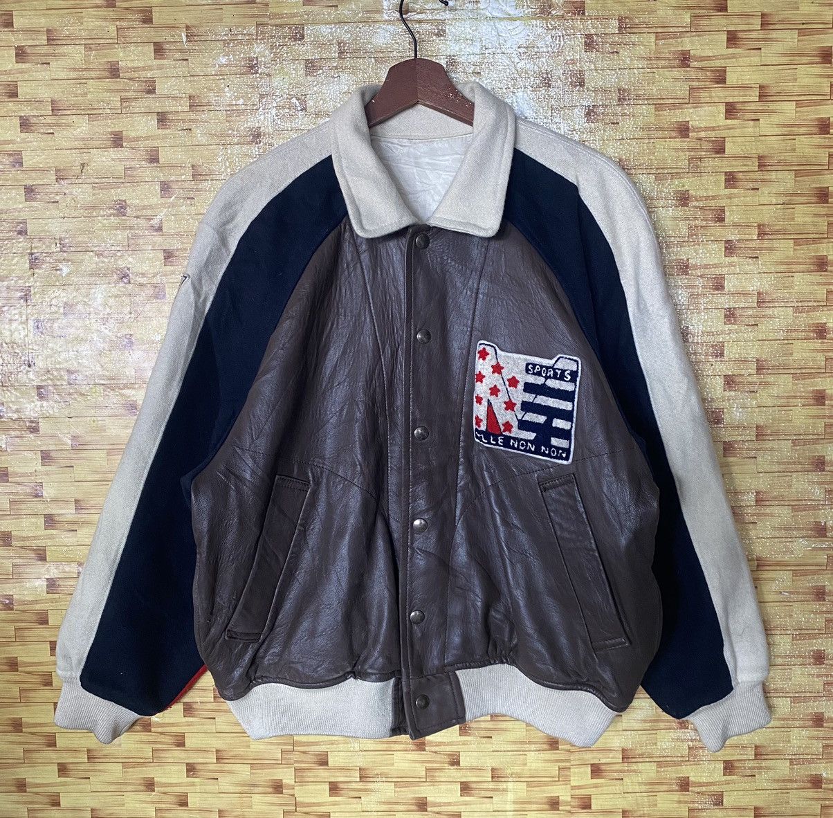 image of Issey Miyake x Mademoiselle Non Non Best Offermademoiselle Non Non Sport Varsity Jacket (Size Mediu