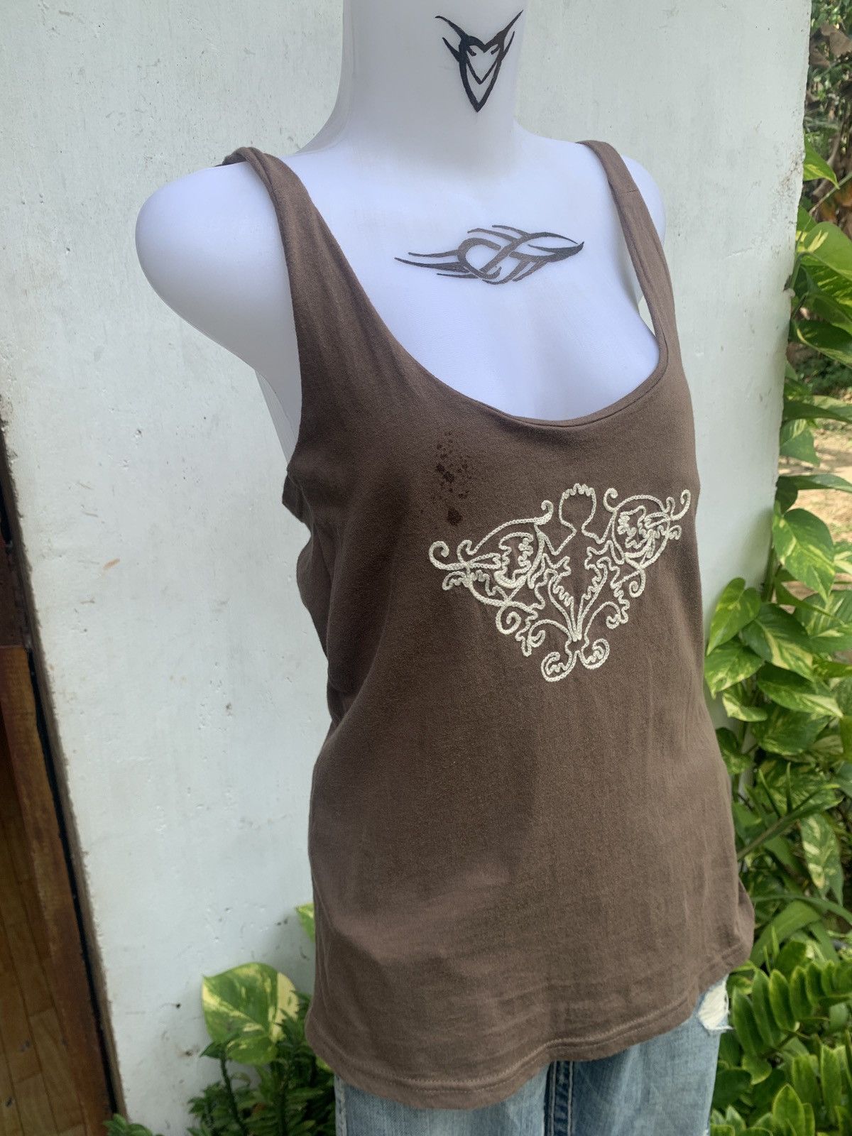 If Six Was Nine × Japanese Brand y2k I.P Zone Cami Cross Neck Embroidery Top Size M / US 6-8 / IT 42-44 - 2 Thumbnail