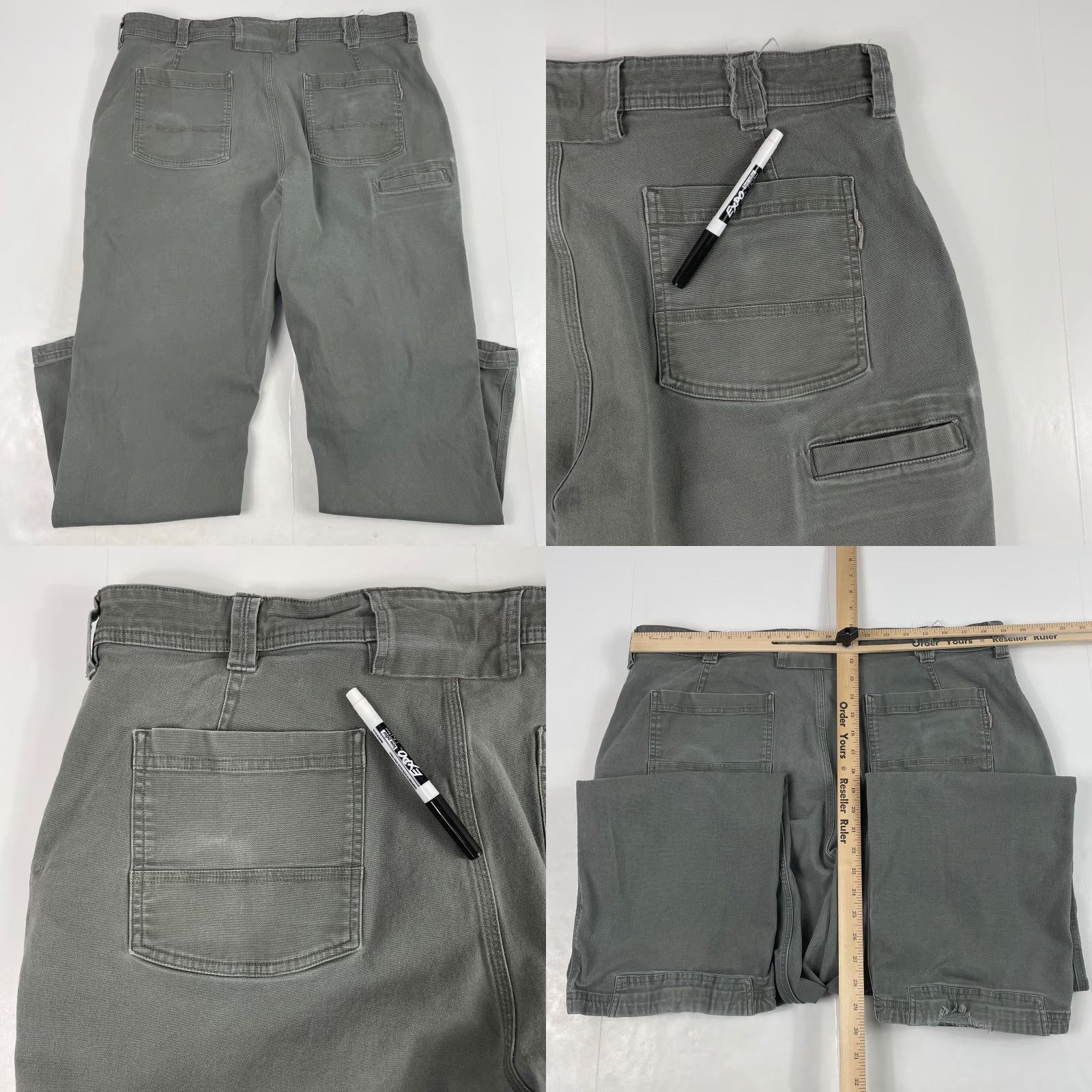 Vintage Duluth Pants Mens 42 x 32 Gray Flex Fire Hose Canvas Relaxed Carpenter Workwear Pants Carptner? Size US 42 / EU 58 - 8 Thumbnail