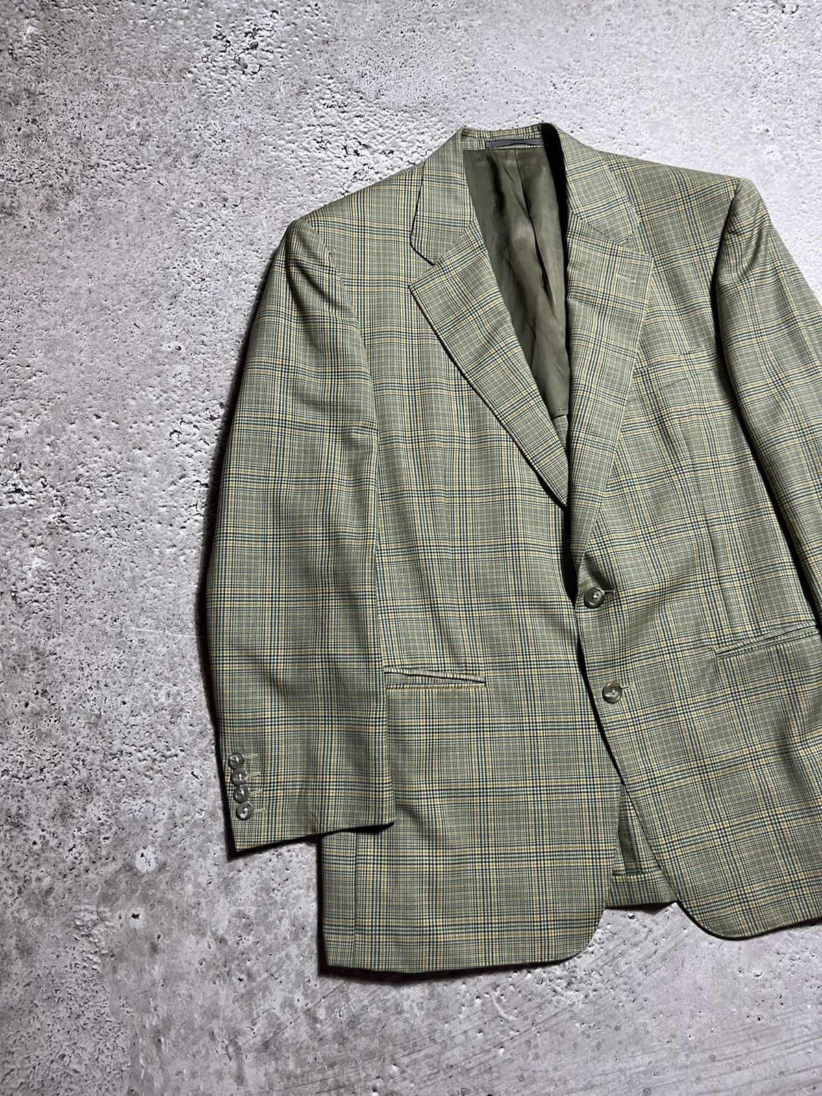 Ermenegildo Zegna × Vintage Vintage Ermenegildo Zegna 100% Wool Plaid Blazer Size 40R - 3 Thumbnail