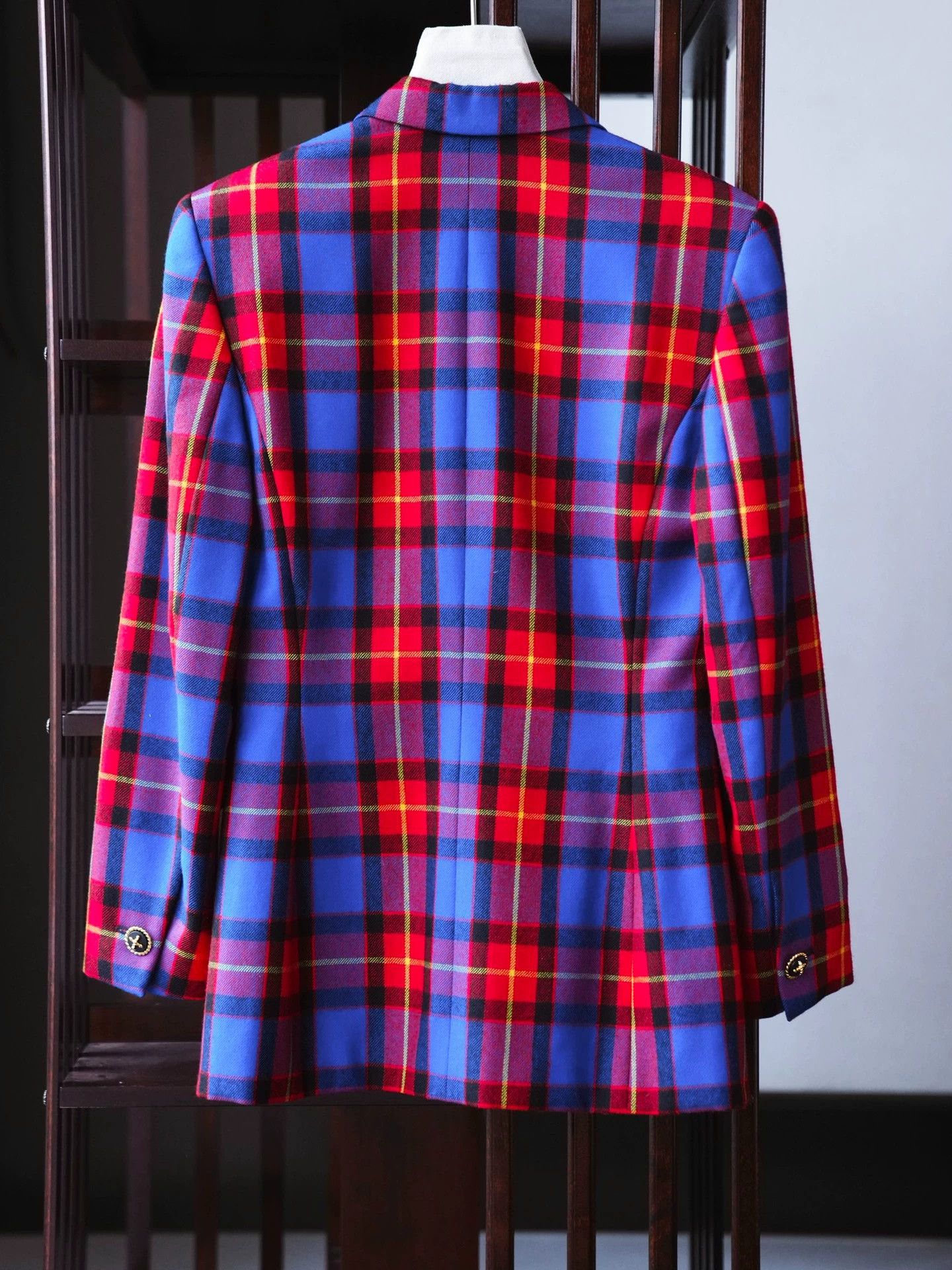 Escada Escada Vintage Royal Check Fine Wool Blazer (Men's) Size XS / US 0-2 / IT 36-38 - 3 Thumbnail