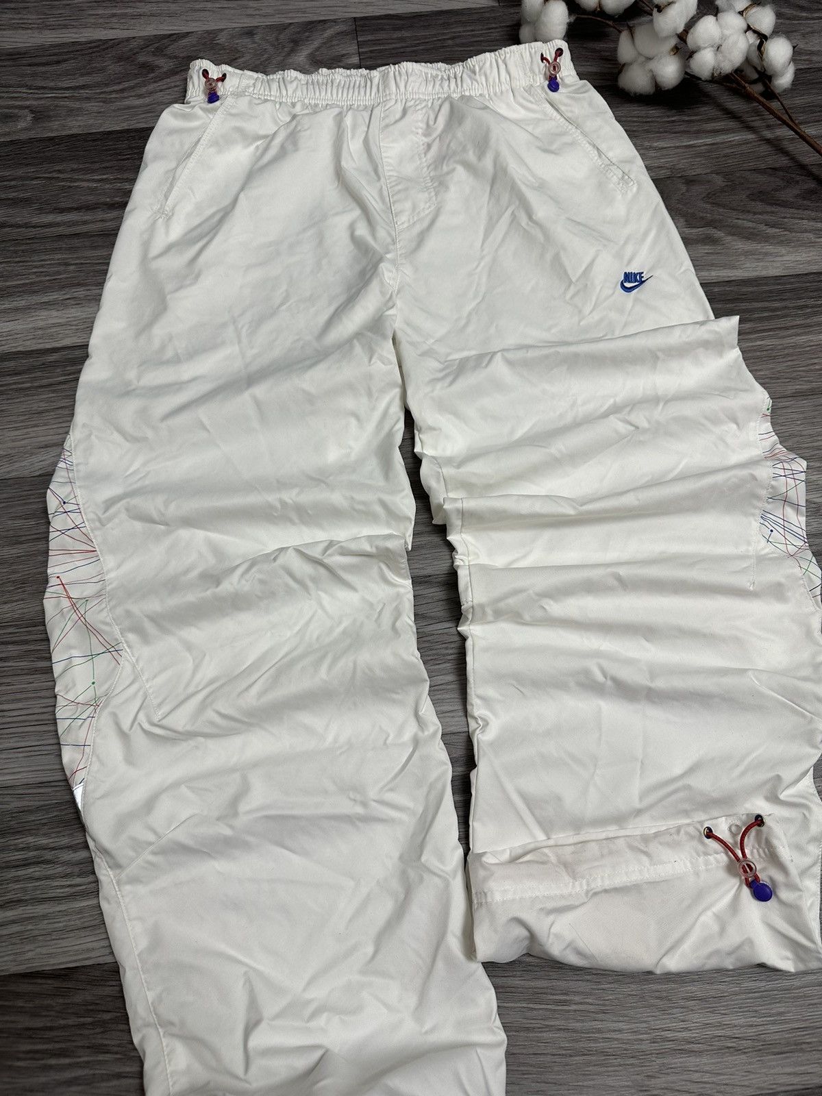 Nike × Nike ACG × Vintage Vintage Nike Tn white nylon trackpants y2k drill 2000s hype Size US 32 / EU 48 - 6 Thumbnail