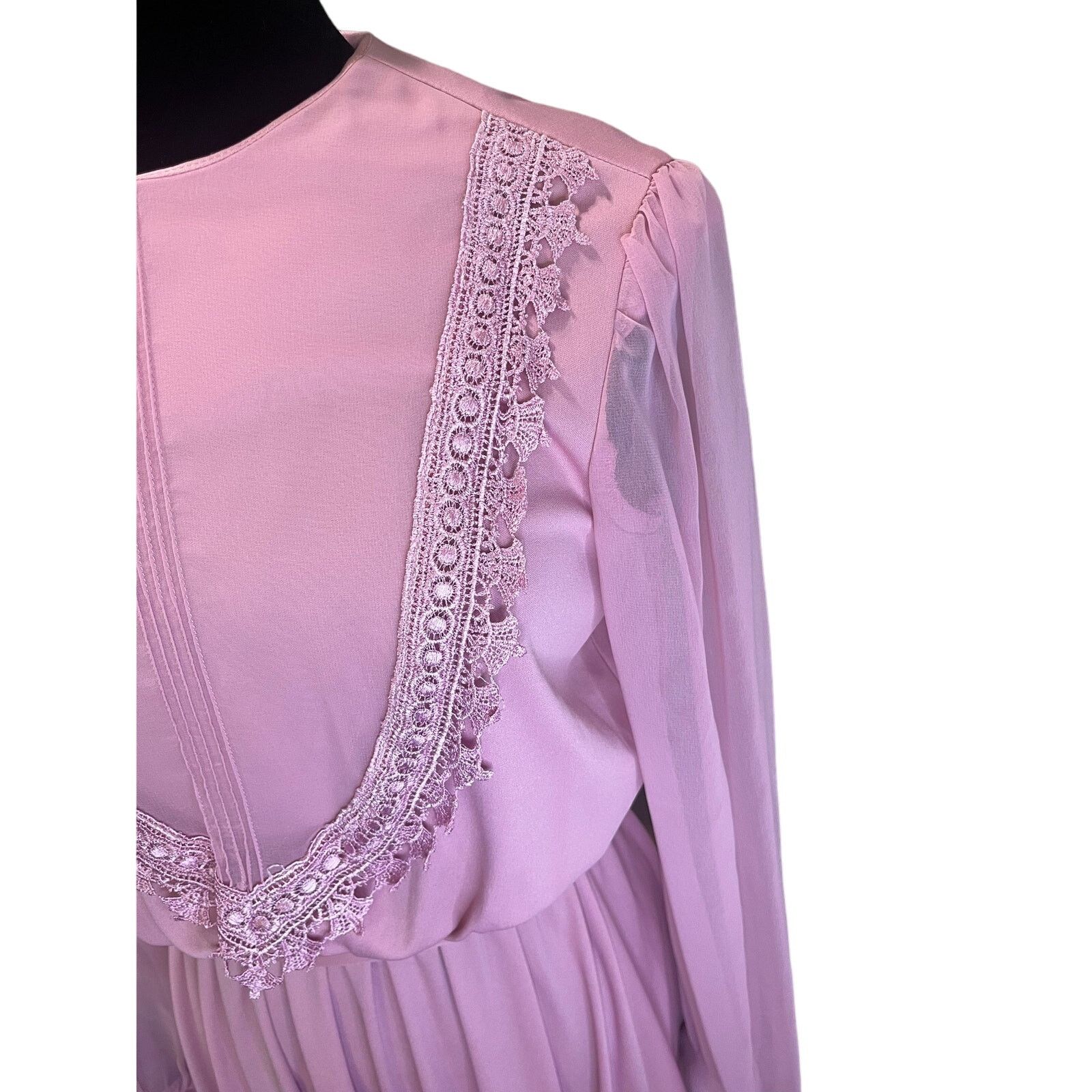 Vintage NWT Vintage 80s Amy Deb Mauve Pink Dress 16 XLarge Cottage Size XL / US 12-14 / IT 48-50 - 3 Thumbnail
