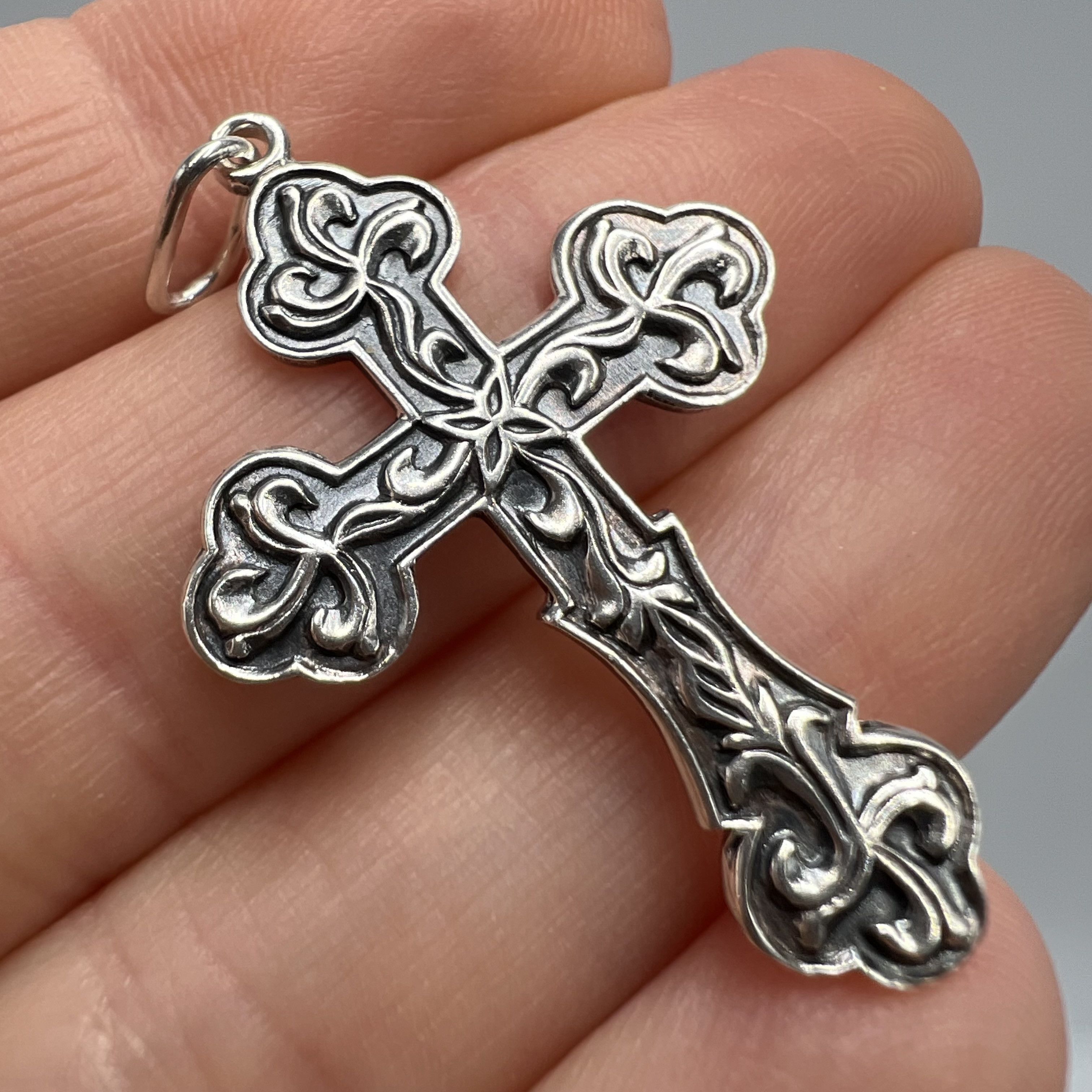 Vintage Vintage Pendant Icon Cross Jewelry Sterling Silver 3.35gr Size ONE SIZE - 3 Thumbnail