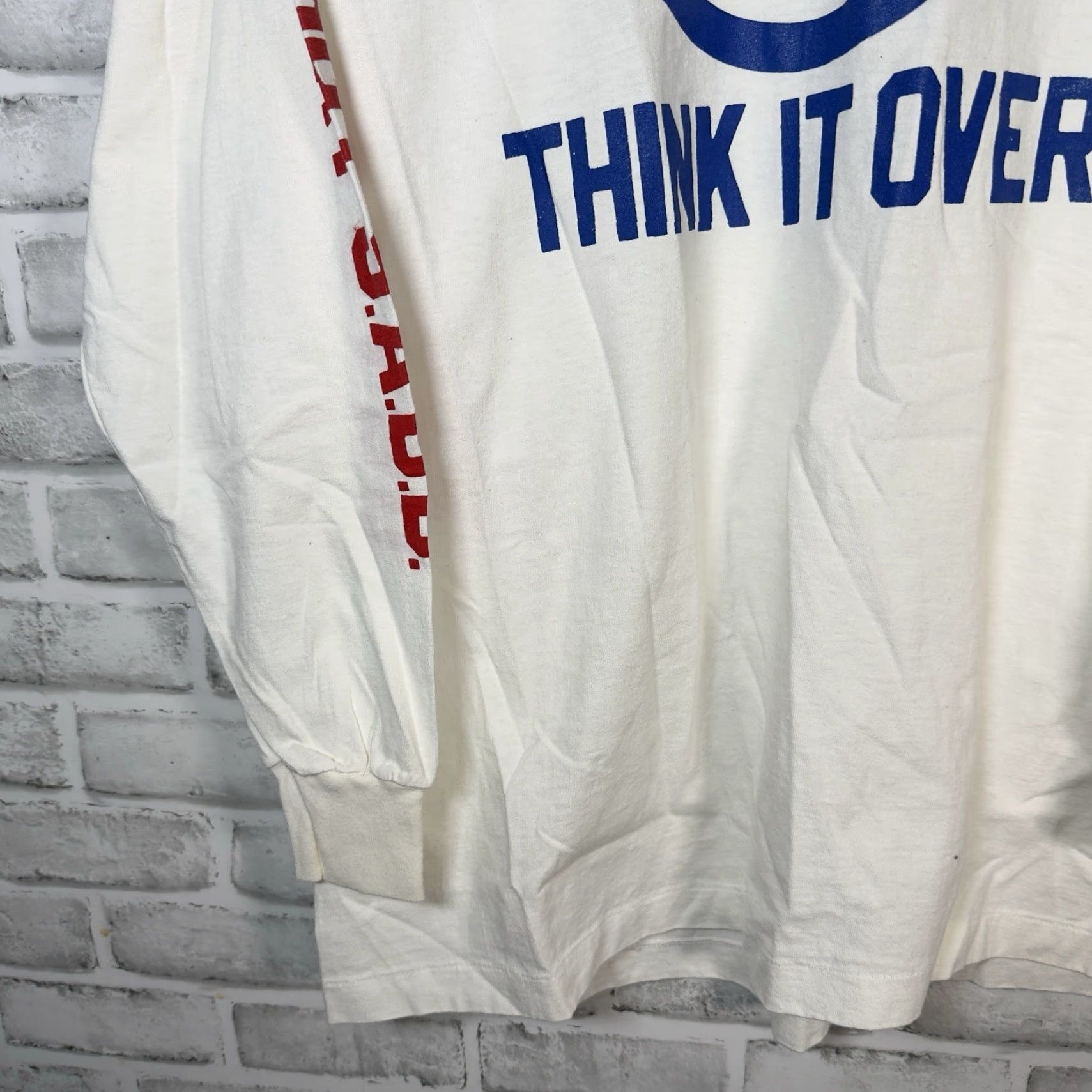 Vintage VTG Think It ANTI DRUNK DRIVING White Graphic Long Sleeve TEE Mens XL USA Long Sleeve Shirt Adult XL White Mens Size US XL / EU 56 / 4 - 3 Thumbnail
