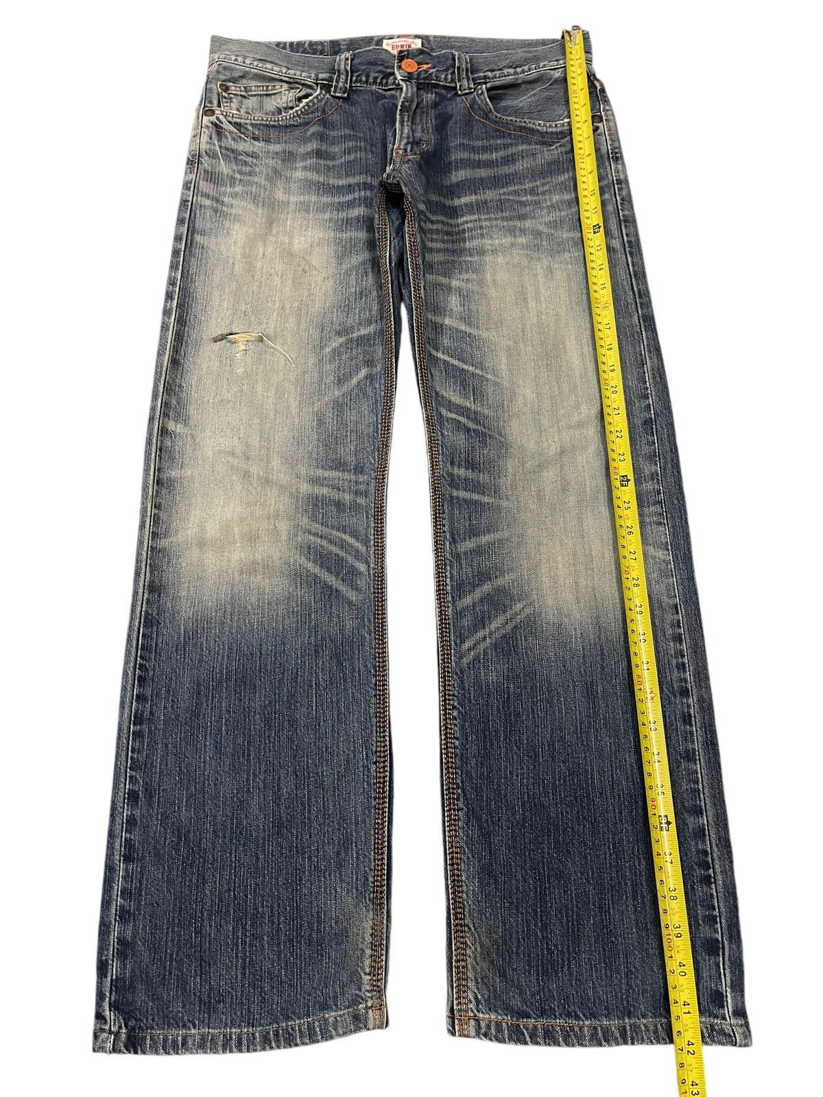 Edwin Vintage 90s Edwin Faded Wash Style Distress Loose Jeans Size US 36 / EU 52 - 12 Thumbnail