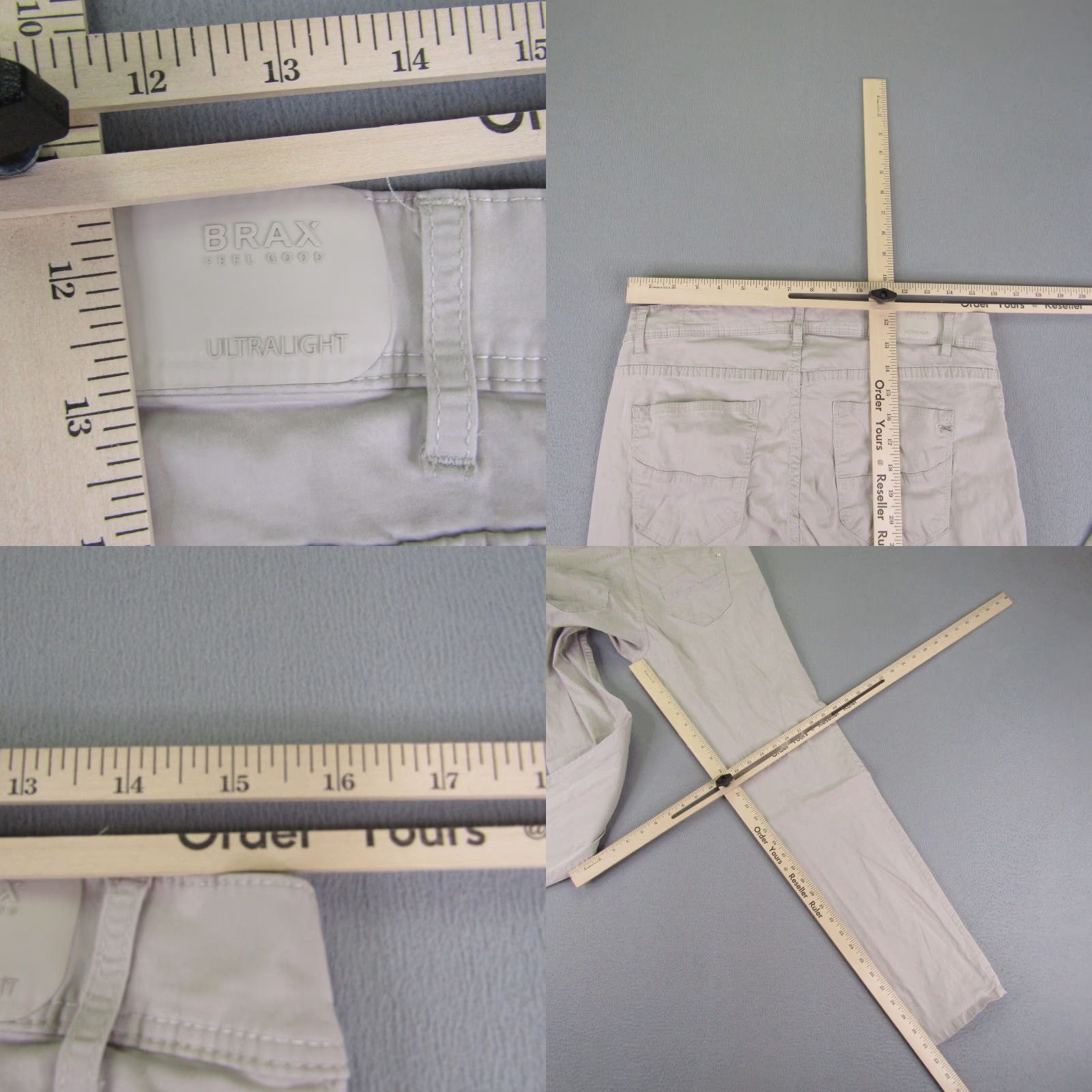 BRAX Brax Pants Mens 33 Chino Straight Gray 33x31 Regular Casual Workwear Classic Slacks Flex Pockets Logo Buttons Zip Mens Size US 32 / EU 48 - 8 Thumbnail