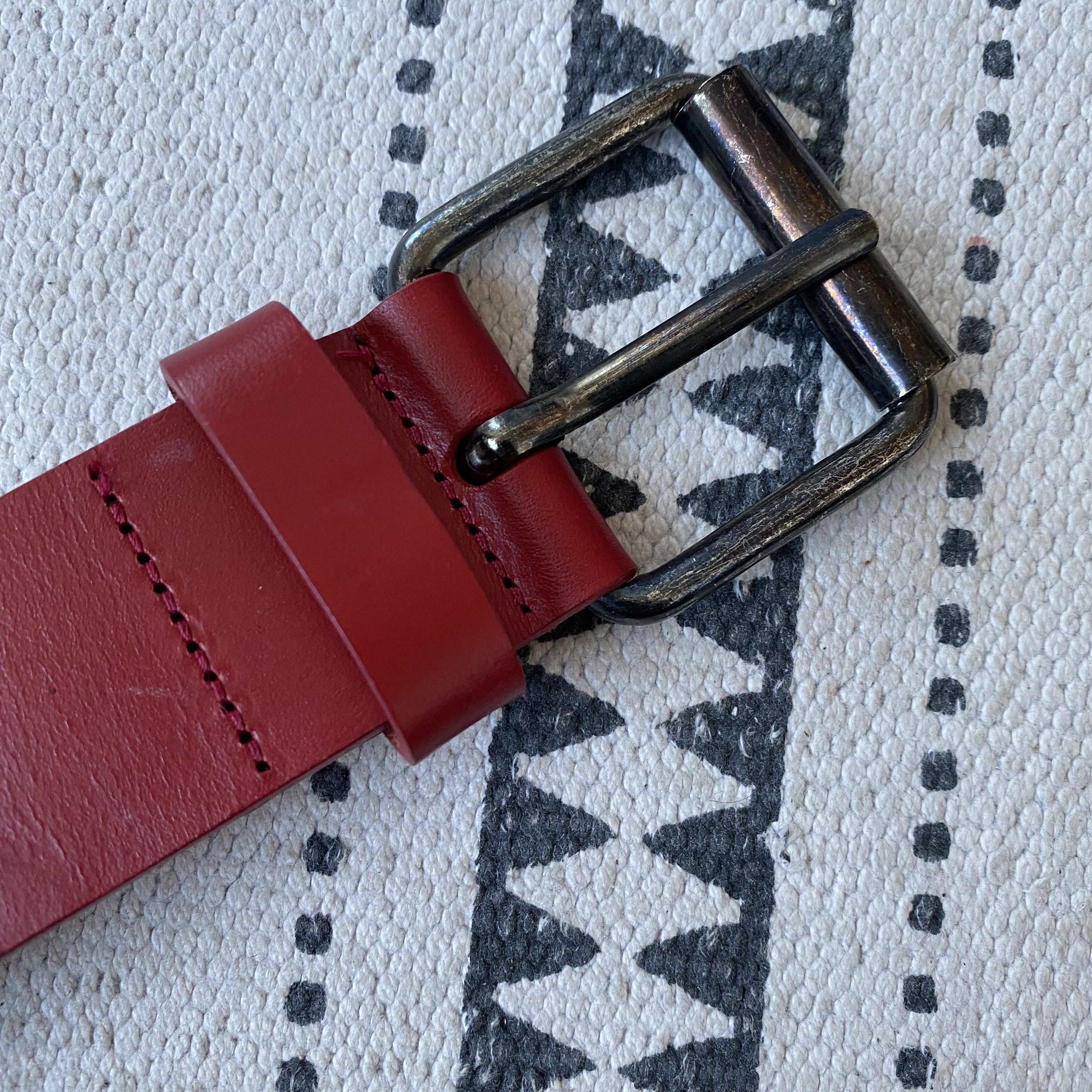 Carhartt Y2K Carhartt leather Belt Avant-Garde BB simon vibe Size 32 - 4 Thumbnail