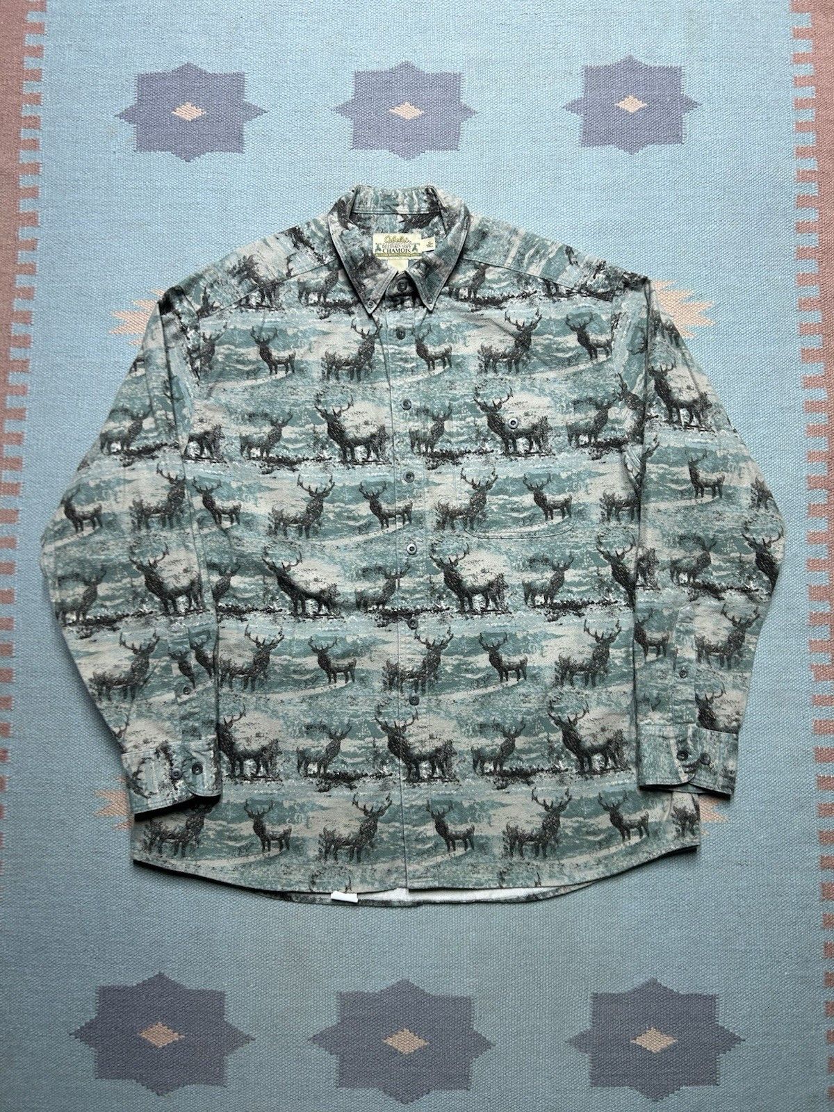 Vintage Vtg Cabelas button shirt deerskin chamois deer print XL tall Size US XL / EU 56 / 4 - 1 Thumbnail