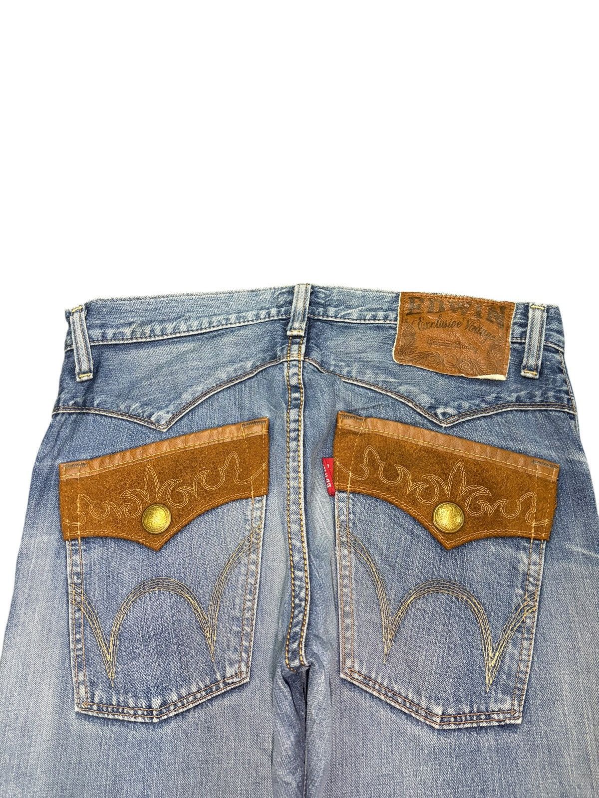 Edwin Exclusive Vintage Edwin XV Faded Wash Distressed Jeans Size US 33 - 4 Thumbnail