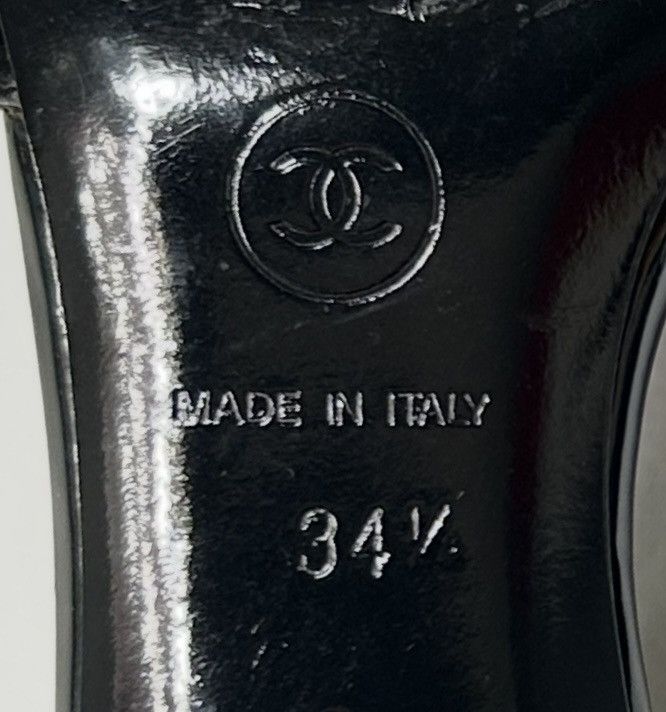 Chanel Chanel Black Camellia Embellished Peep Toe Heels size 34 1/2 Size US 4.5 / IT 34.5 - 13 Thumbnail
