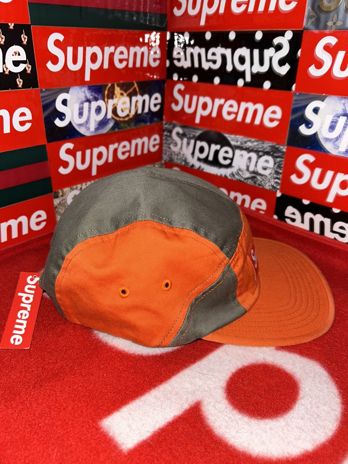 Supreme Supreme Contrast Panel Camp Cap Orange FW18 NEW WITH TAGS Size ONE SIZE - 3 Thumbnail