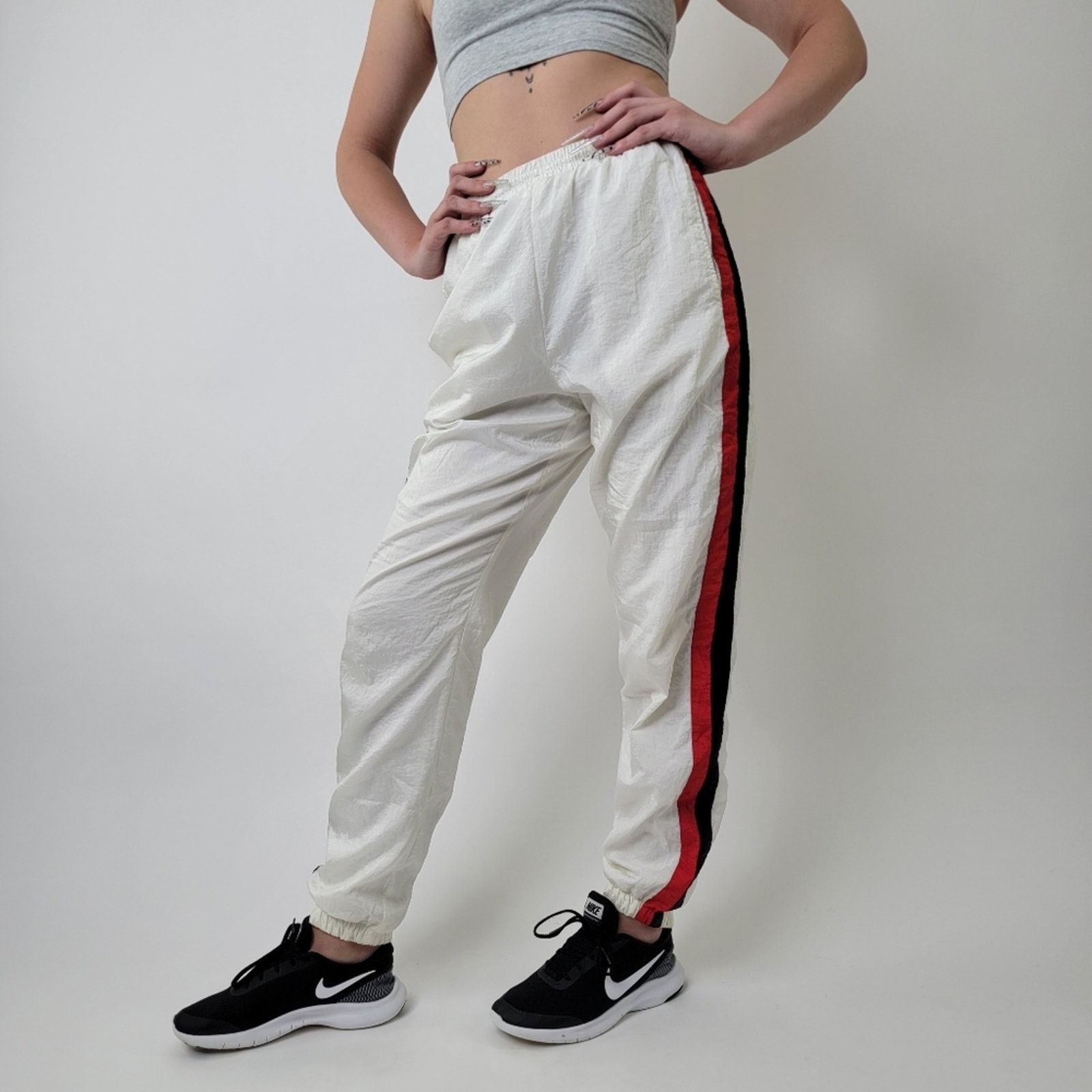 Boast Boast USA Striped Colorblock WarmUp Jersey Lined Track Pants Size US 30 / EU 46 - 8 Thumbnail