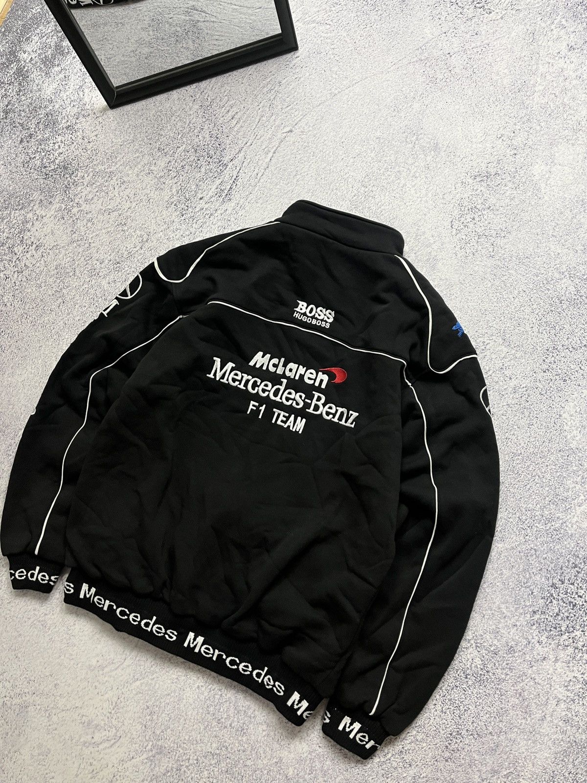 Mercedes Benz x Maclaren Racing Big Logo Zip Up Jacket Rare