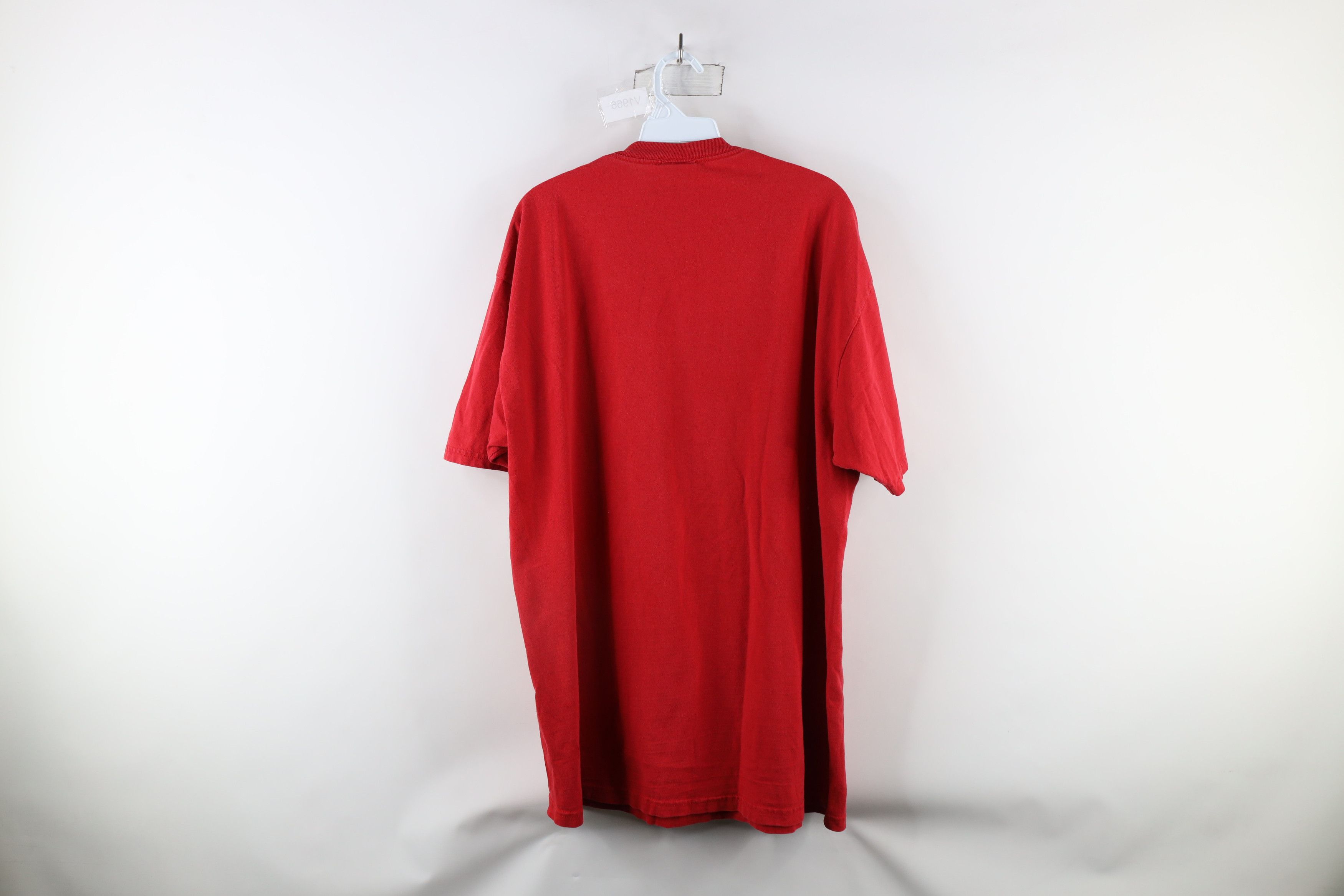 Vintage Vintage 90s Streetwear Blank Baggy Fit Cotton T-Shirt Red Size US XL / EU 56 / 4 - 8 Thumbnail