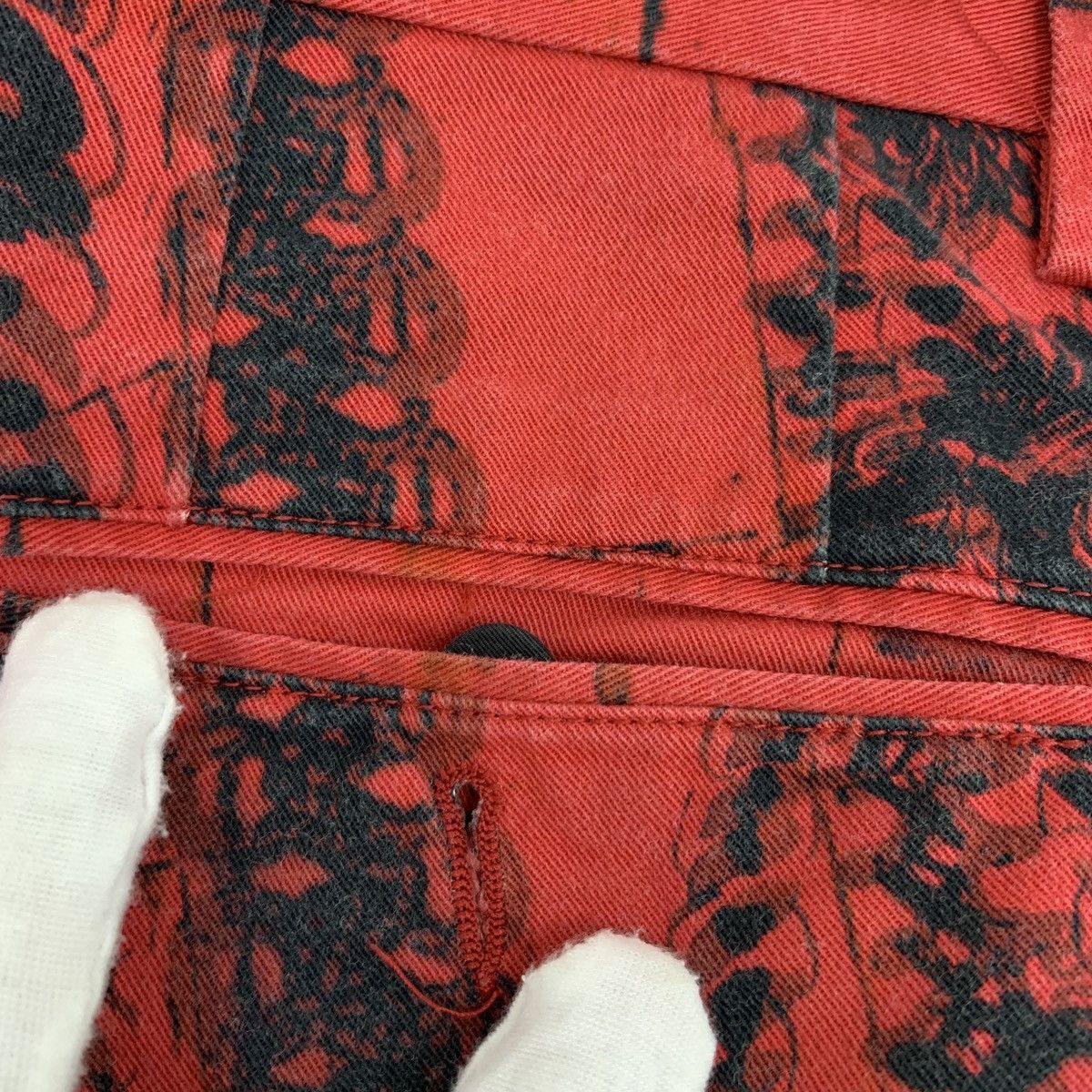 Dolce & Gabbana Dolce&Gabbana Red Plaid Hand-Painted Straight Pants K26WX Size 34" / US 12 / IT 48 - 9 Thumbnail