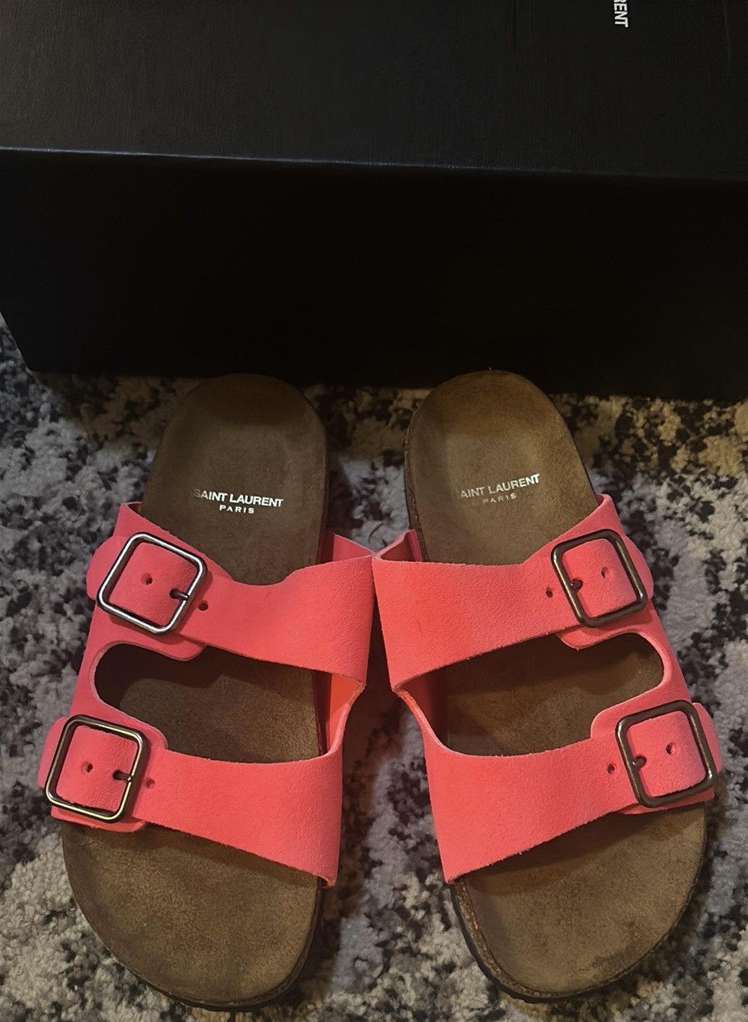 Saint Laurent Paris Saint Laurent Jimmy Buckle Flat Sandals in Suede size 37 Size US 7 / IT 37 - 2 Thumbnail