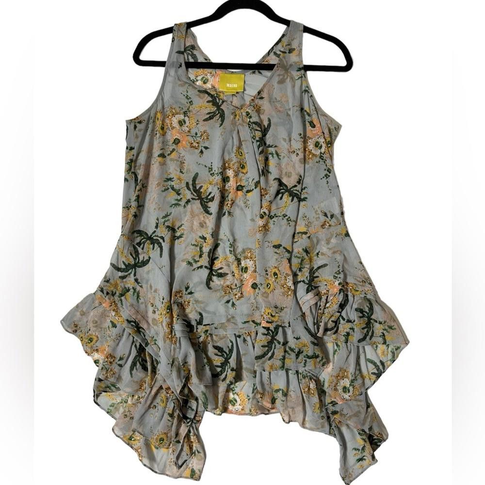 Designer Anthropologie l Maeve Floral Sheer Tunic Small Size S / US 4 / IT 40 - 2 Thumbnail