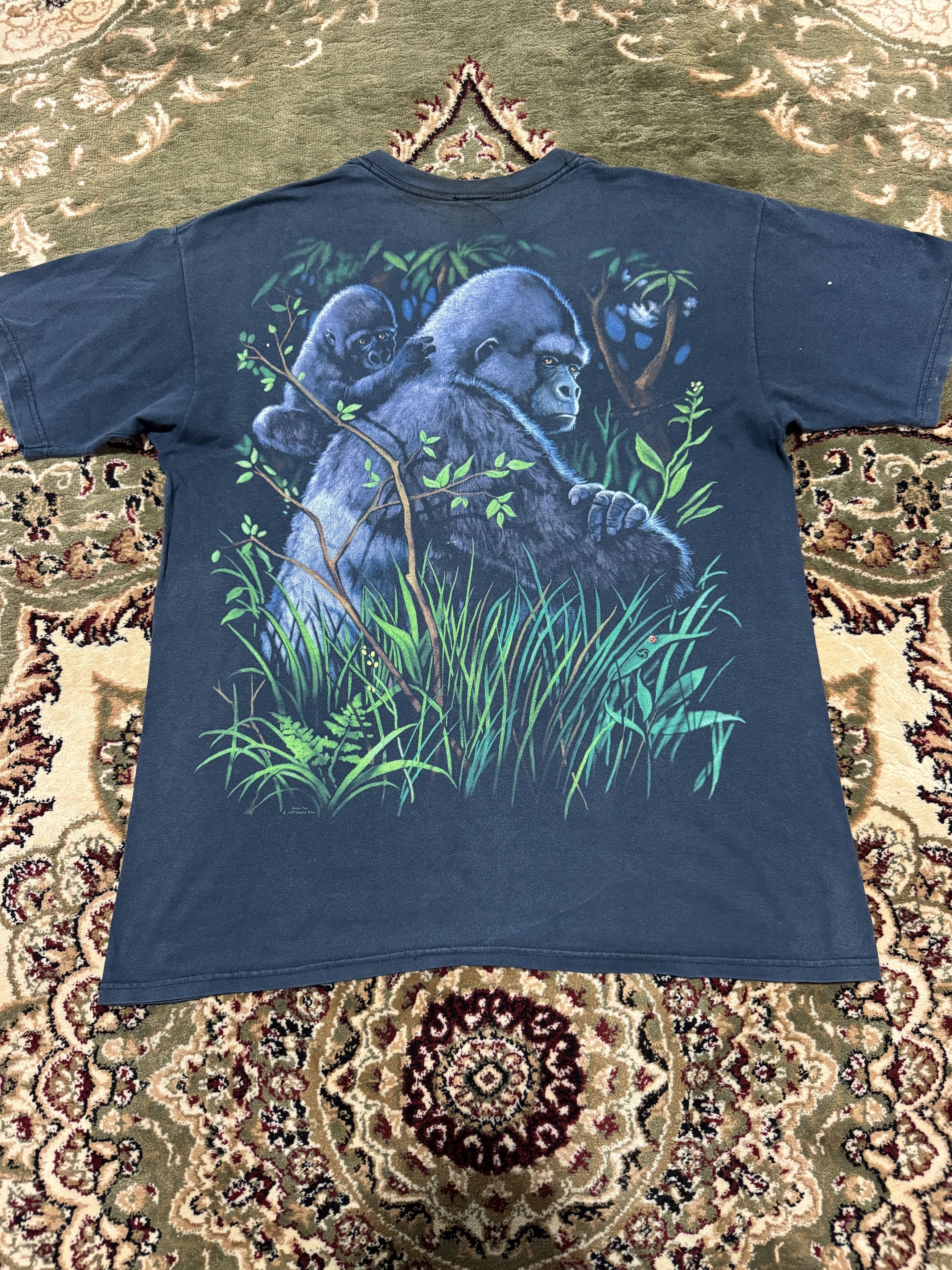 Liquid Blue × Vintage Vintage 94 Liquid Blue OVP Gorilla In The Jungle T shirt Size US L / EU 52-54 / 3 - 2 Thumbnail