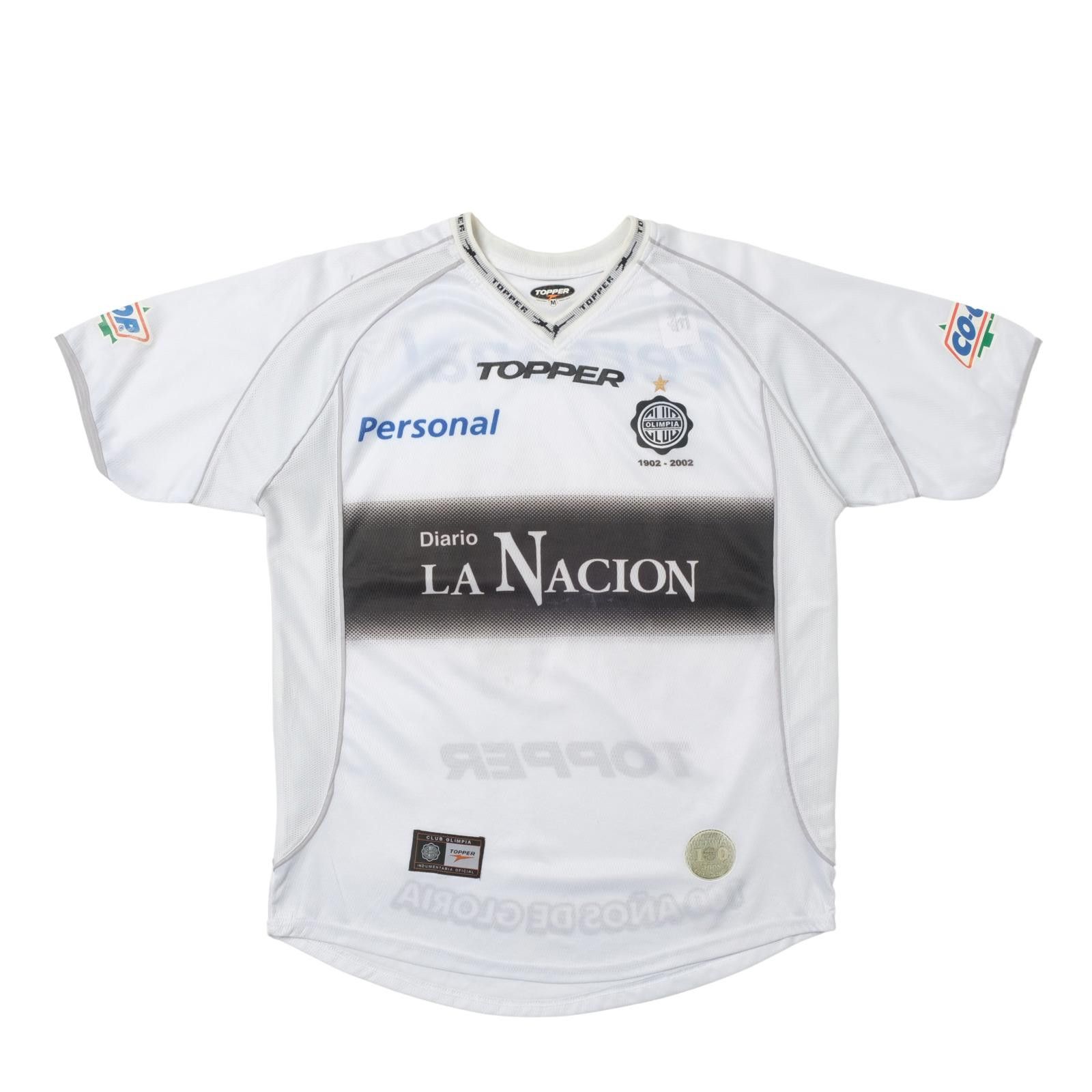 2002 Club Olimpia (Paraguay) Centenary Home Shirt Topper (M)