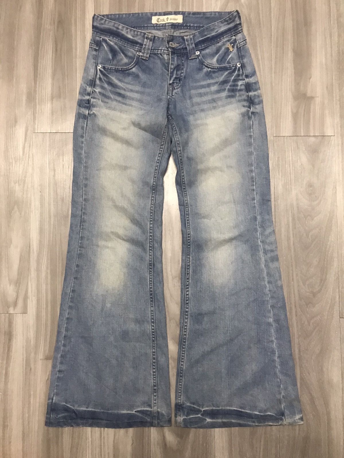 If Six Was Nine COOK JEANS - Flare!! High Rise Wide Leg Stone Wash Jeans Size US 30 / EU 46 - 5 Thumbnail